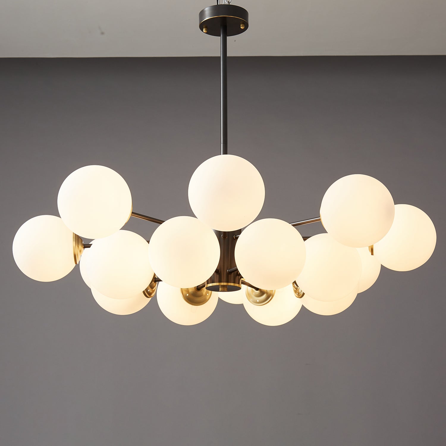 Catalos Modern Premium Orb Brass Glass Chandelier
