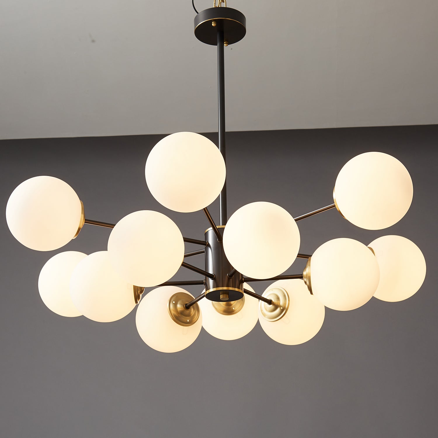 Catalos Modern Premium Orb Brass Glass Chandelier