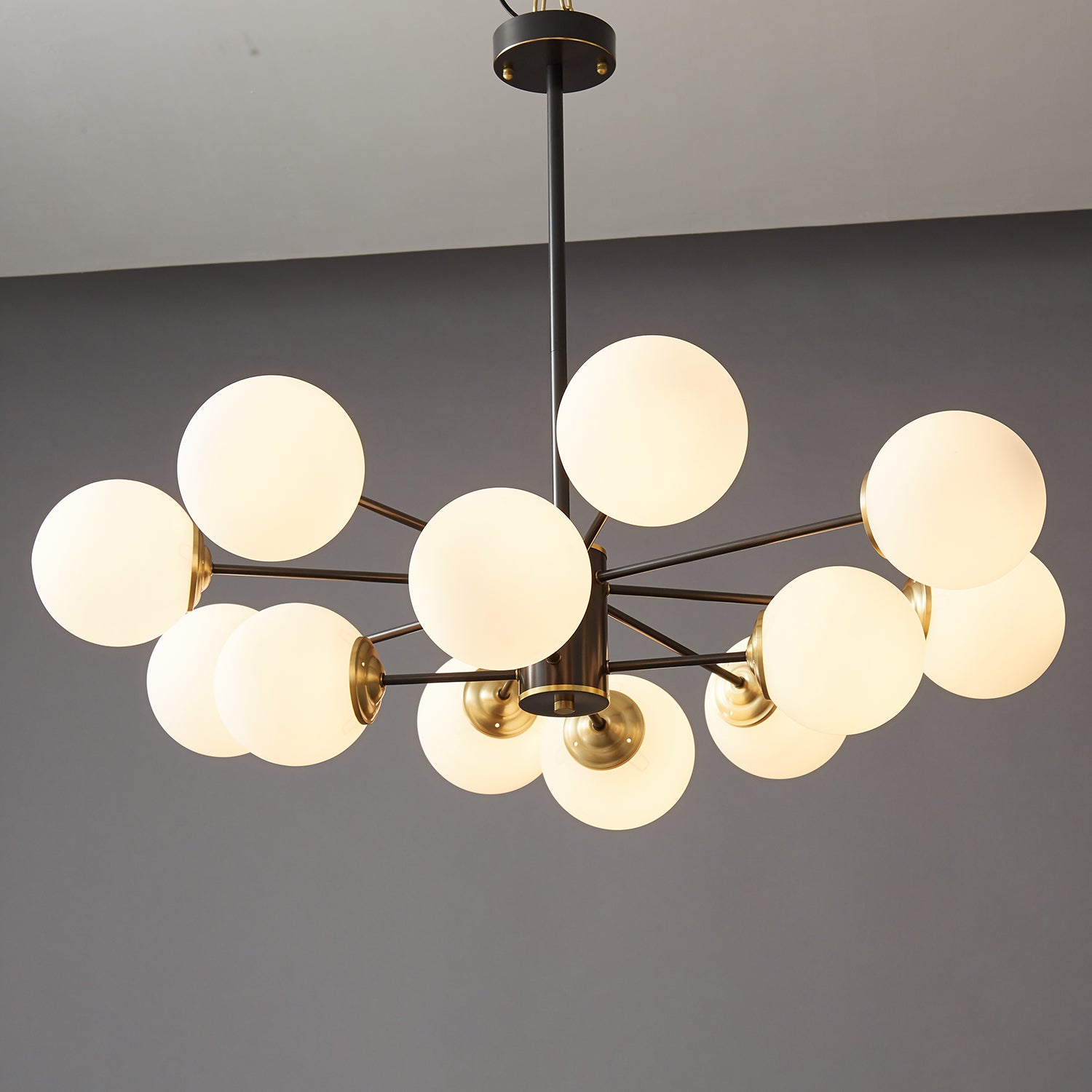 Catalos Modern Premium Orb Brass Glass Chandelier