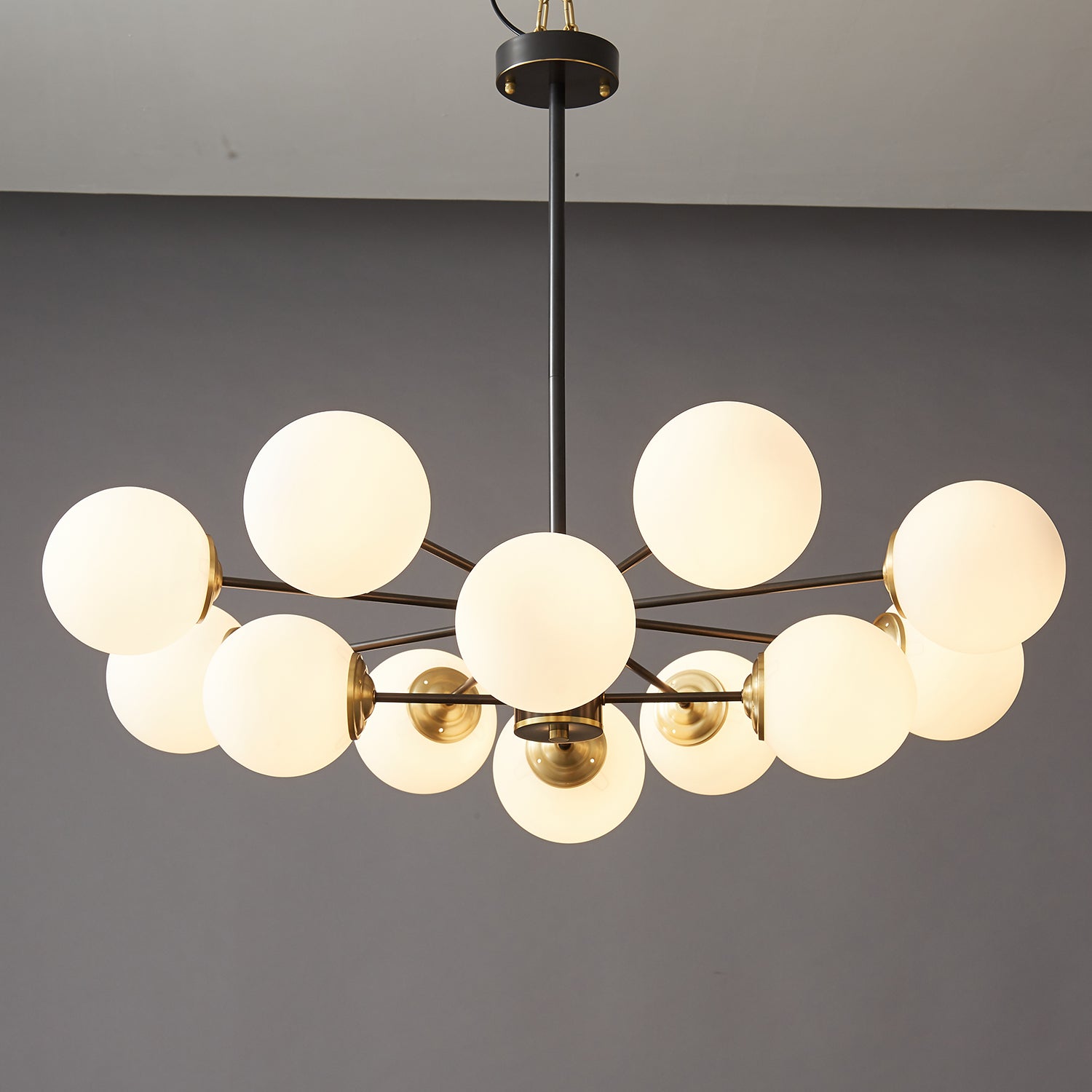 Catalos Modern Premium Orb Brass Glass Chandelier