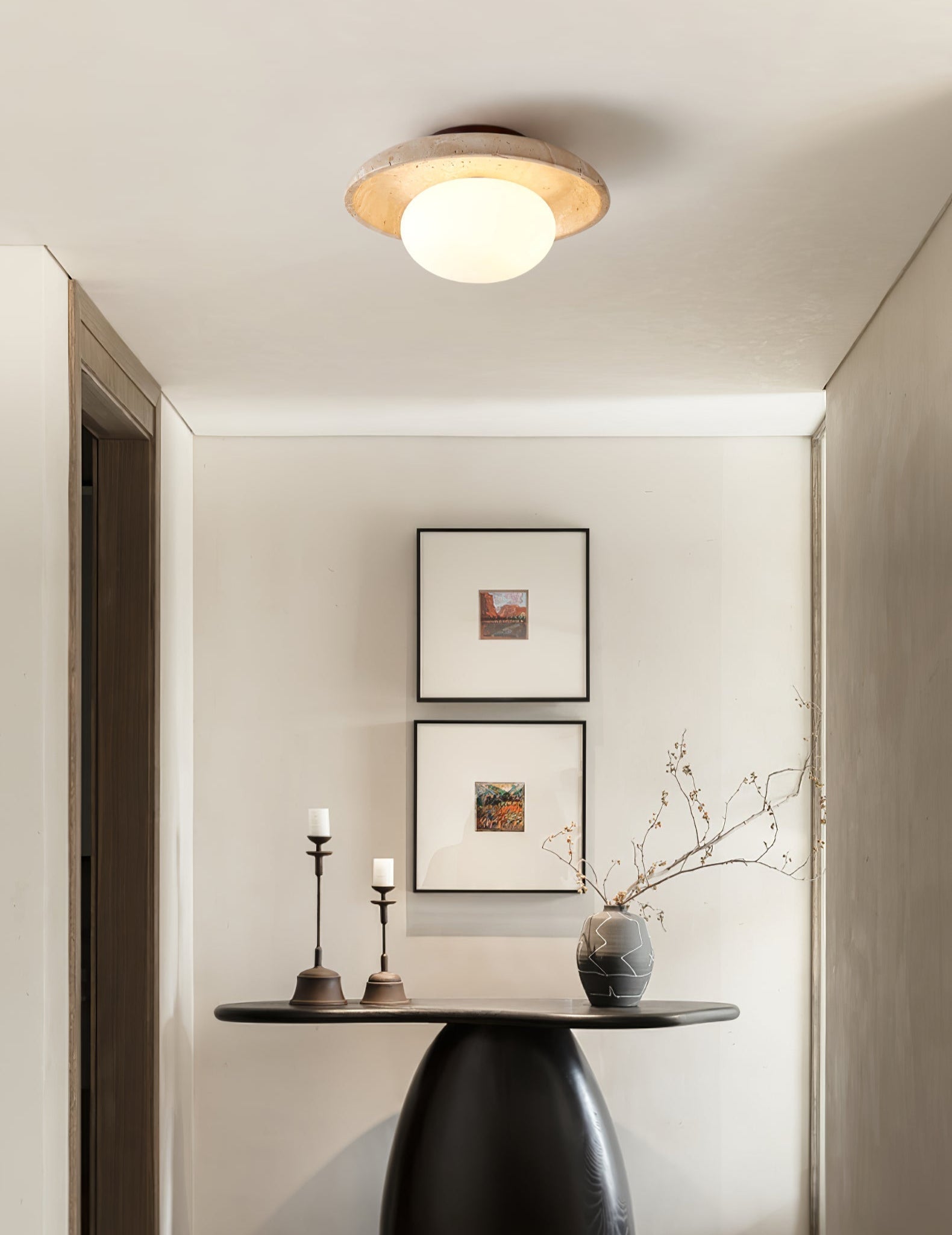 Tavaiella Minimalist Travertine Ceiling Light