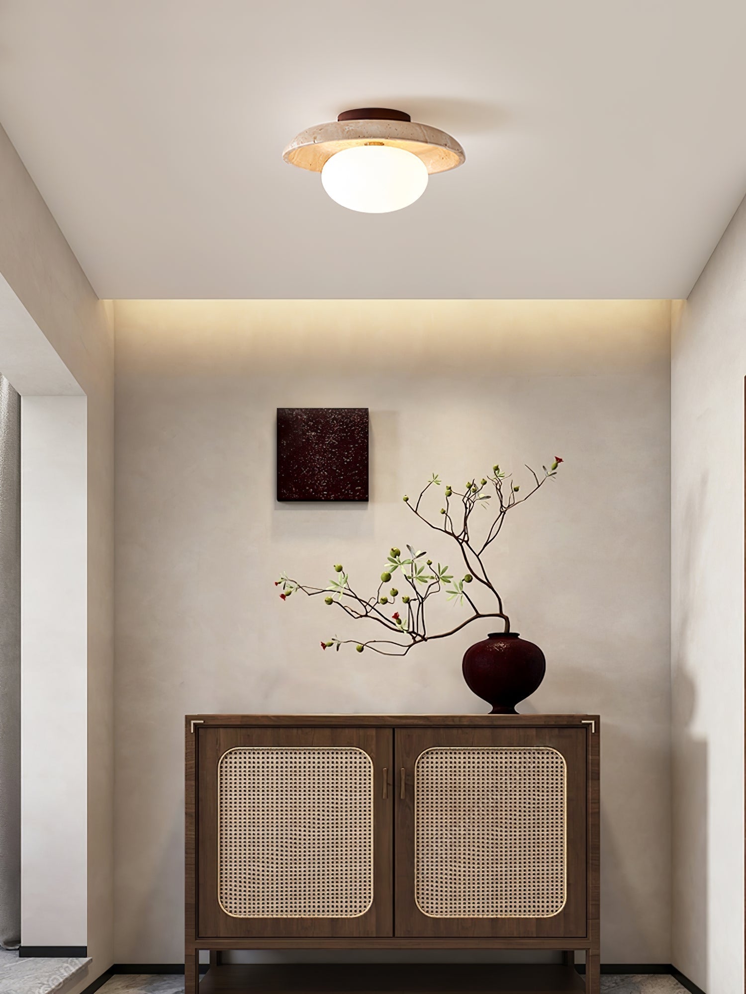 Tavaiella Minimalist Travertine Ceiling Light