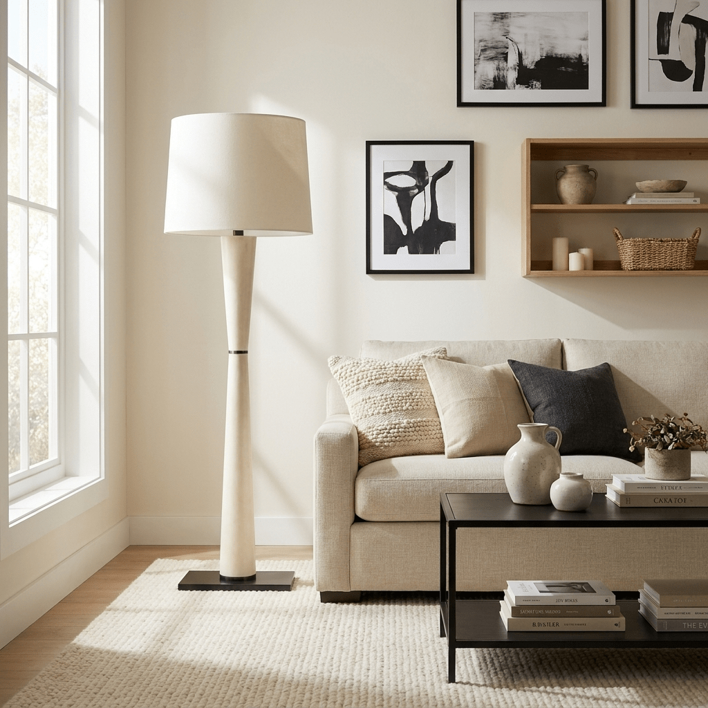 Renenelia Leather Floor Lamp