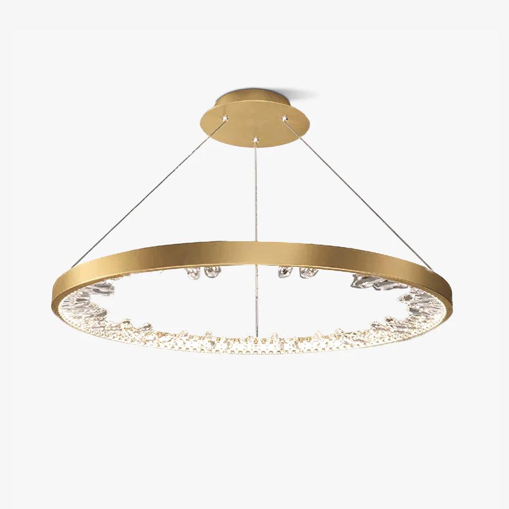 Selorian Chandelier Circle Crystal Gold Ring Elegant