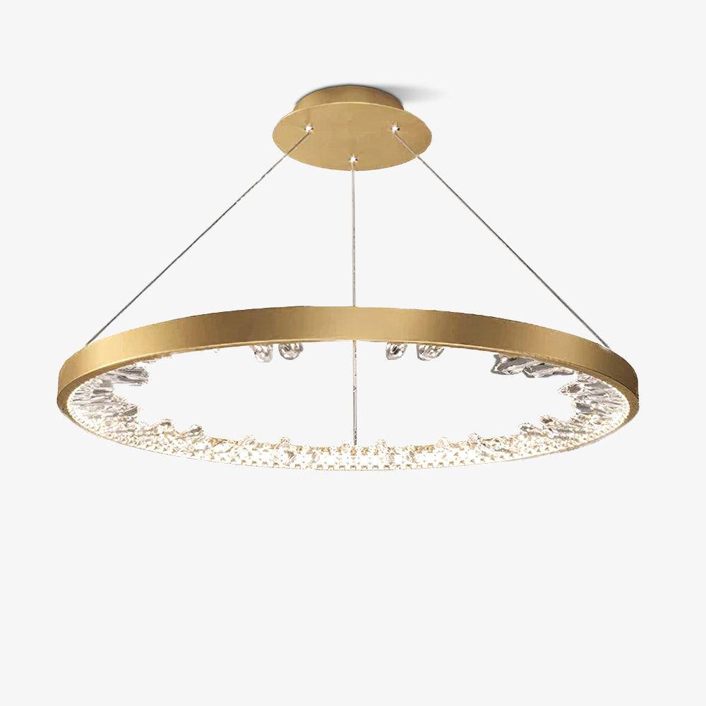 Selorian Chandelier Circle Crystal Gold Ring Elegant