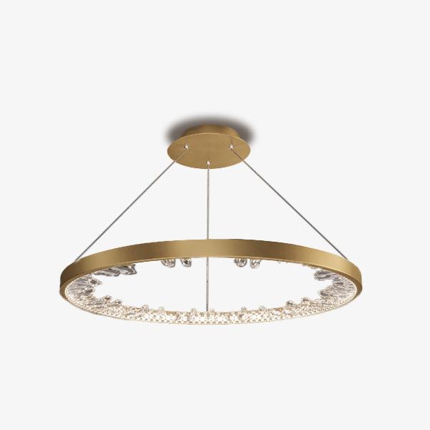 Selorian Chandelier Circle Crystal Gold Ring Elegant