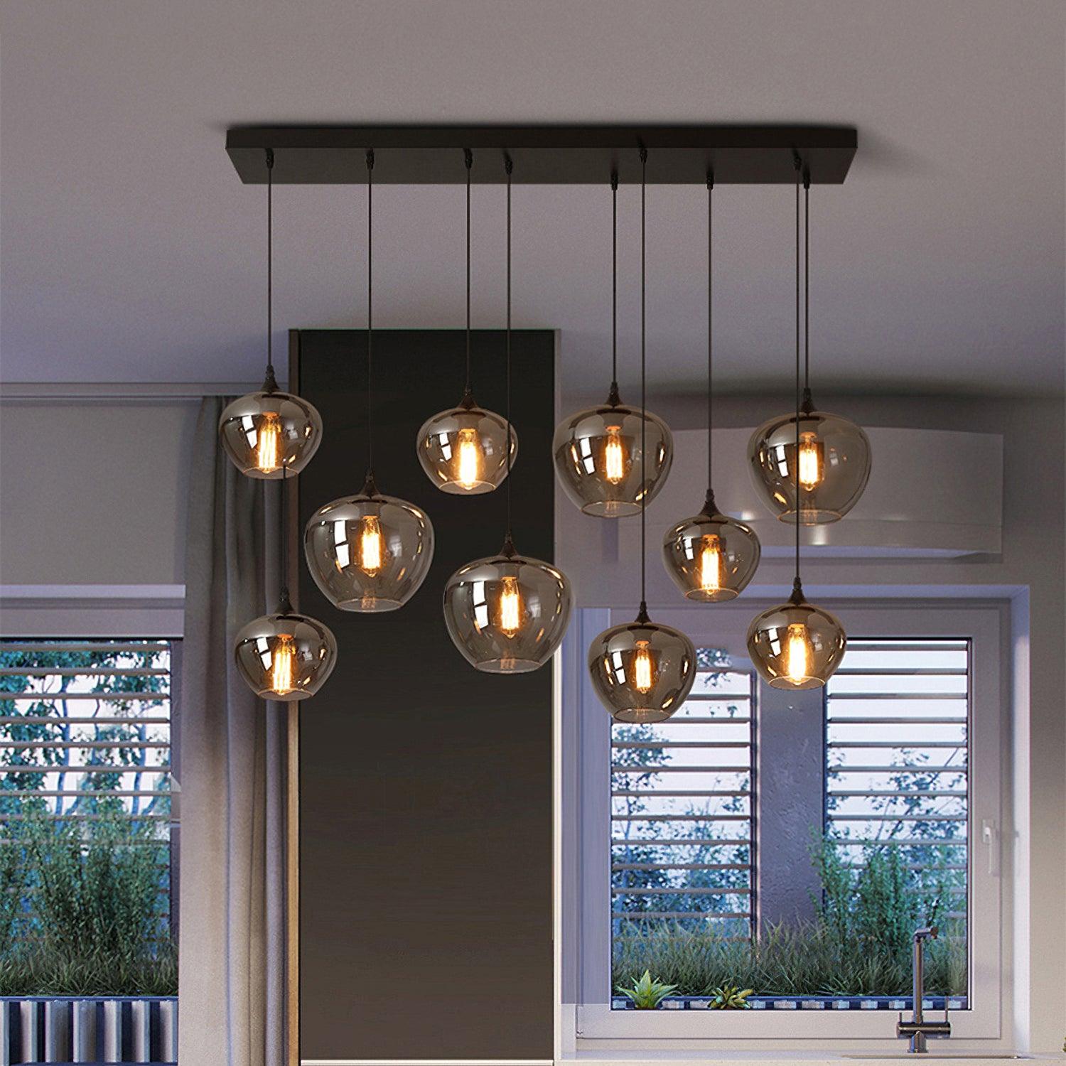 Tevely Glass Industrial Chic Pendant Light