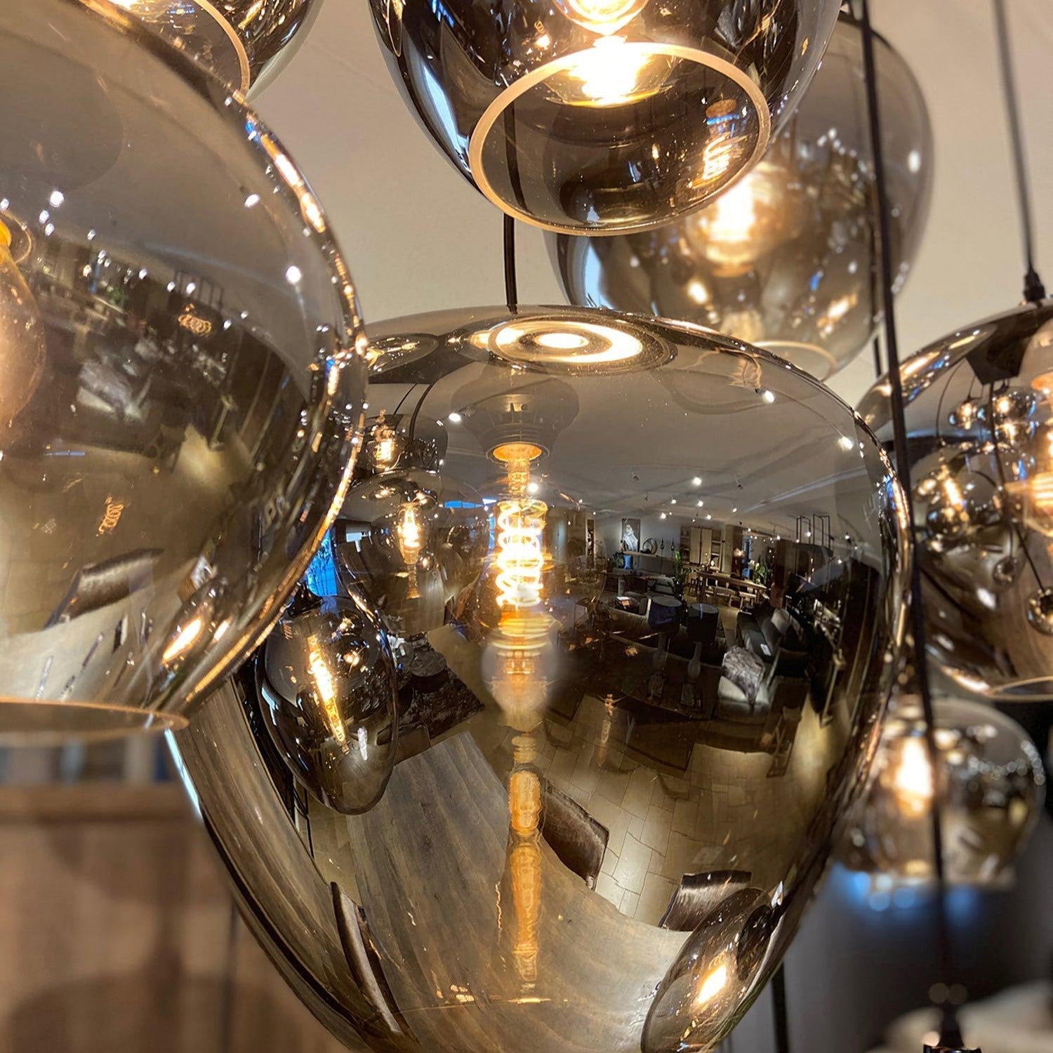 Valentina Minimalist Bottle Glass Pendant Light Smoke Gray