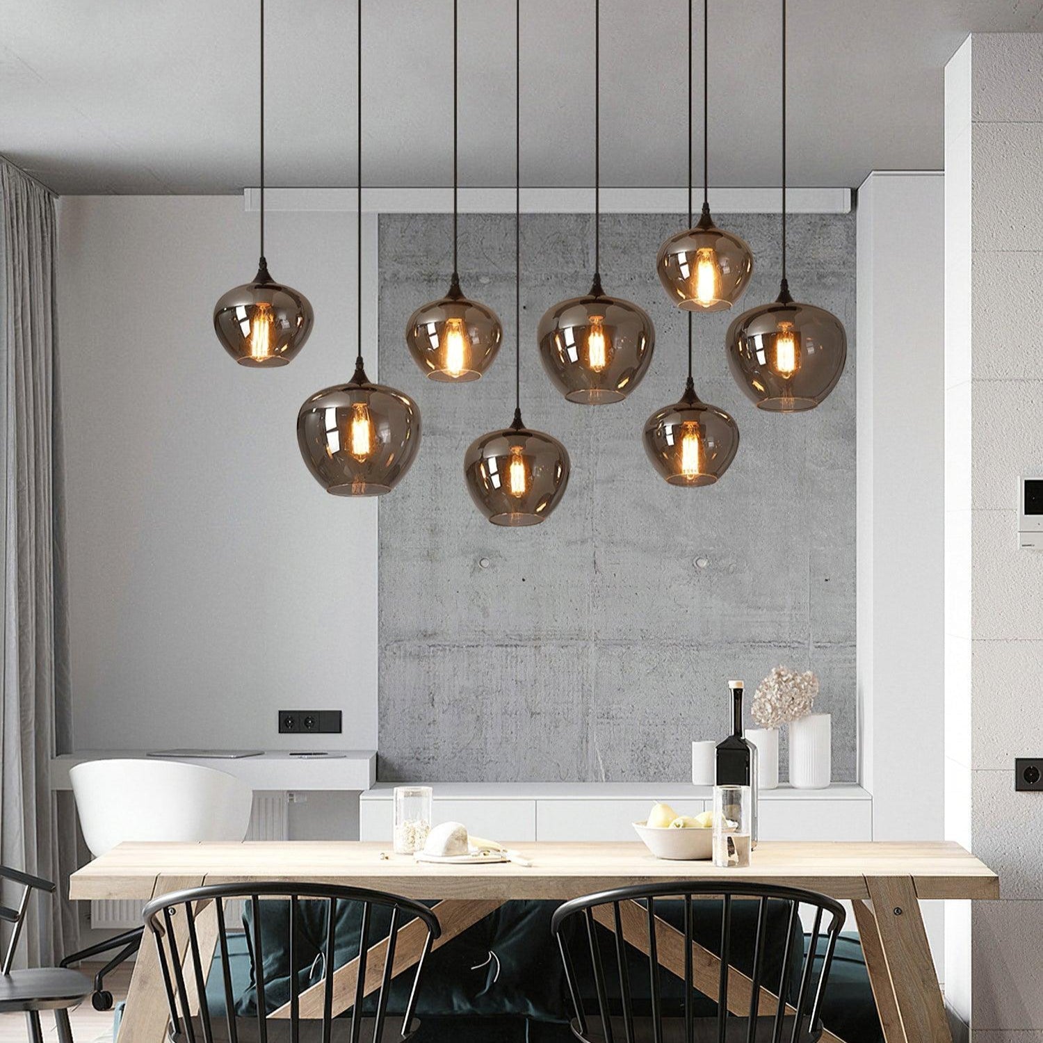 Tevely Glass Industrial Chic Pendant Light