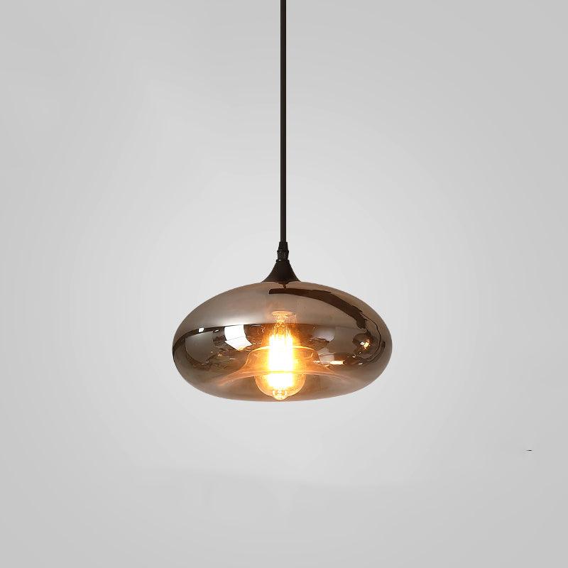 Valentina Minimalist Bottle Glass Pendant Light Smoke Gray