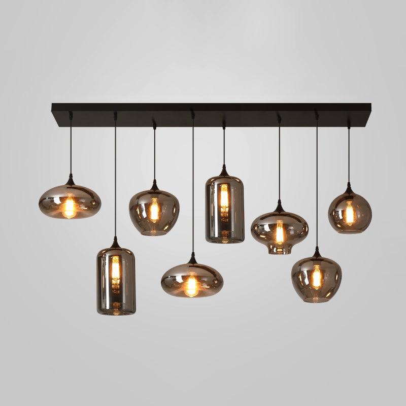 Tevely Glass Industrial Chic Pendant Light