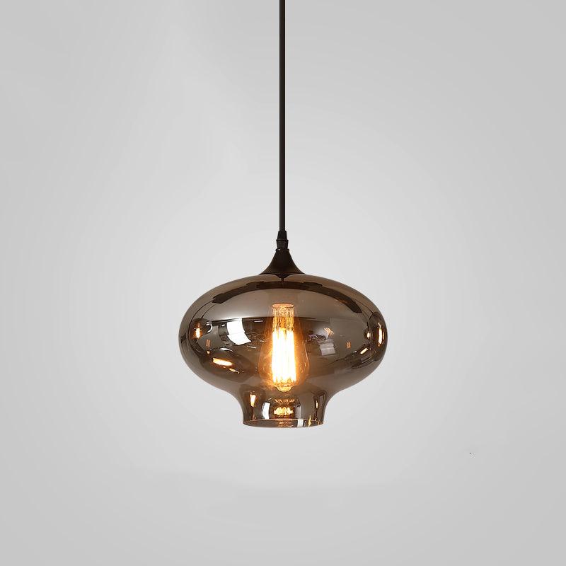 Valentina Minimalist Bottle Glass Pendant Light Smoke Gray