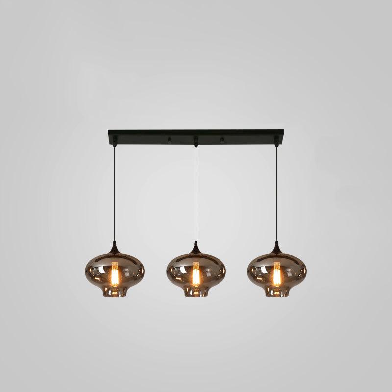 Tevely Glass Industrial Chic Pendant Light