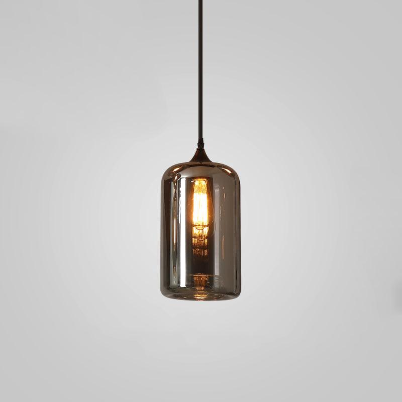 Valentina Minimalist Bottle Glass Pendant Light Smoke Gray