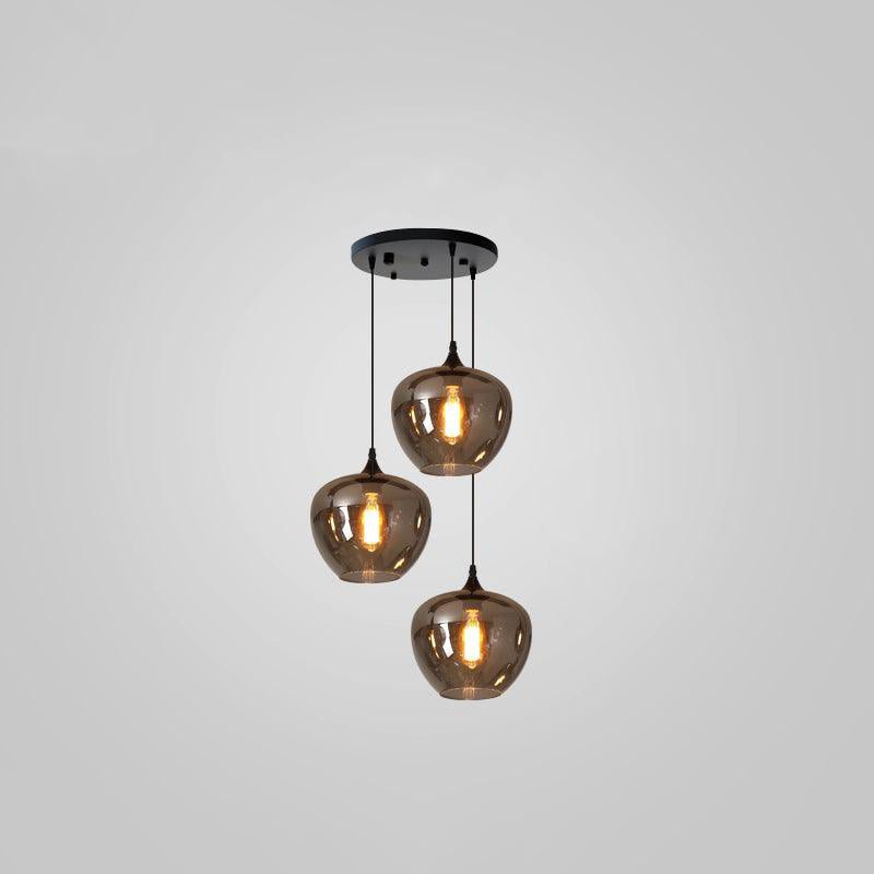 Tevely Glass Industrial Chic Pendant Light