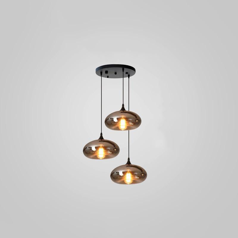 Tevely Glass Industrial Chic Pendant Light