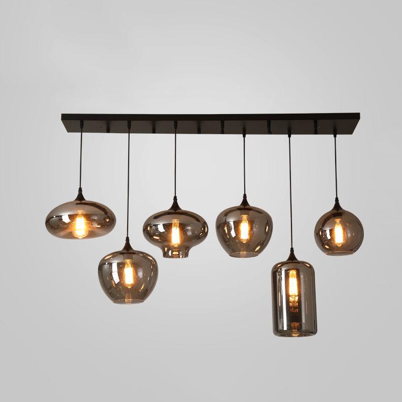 Tevely Glass Industrial Chic Pendant Light