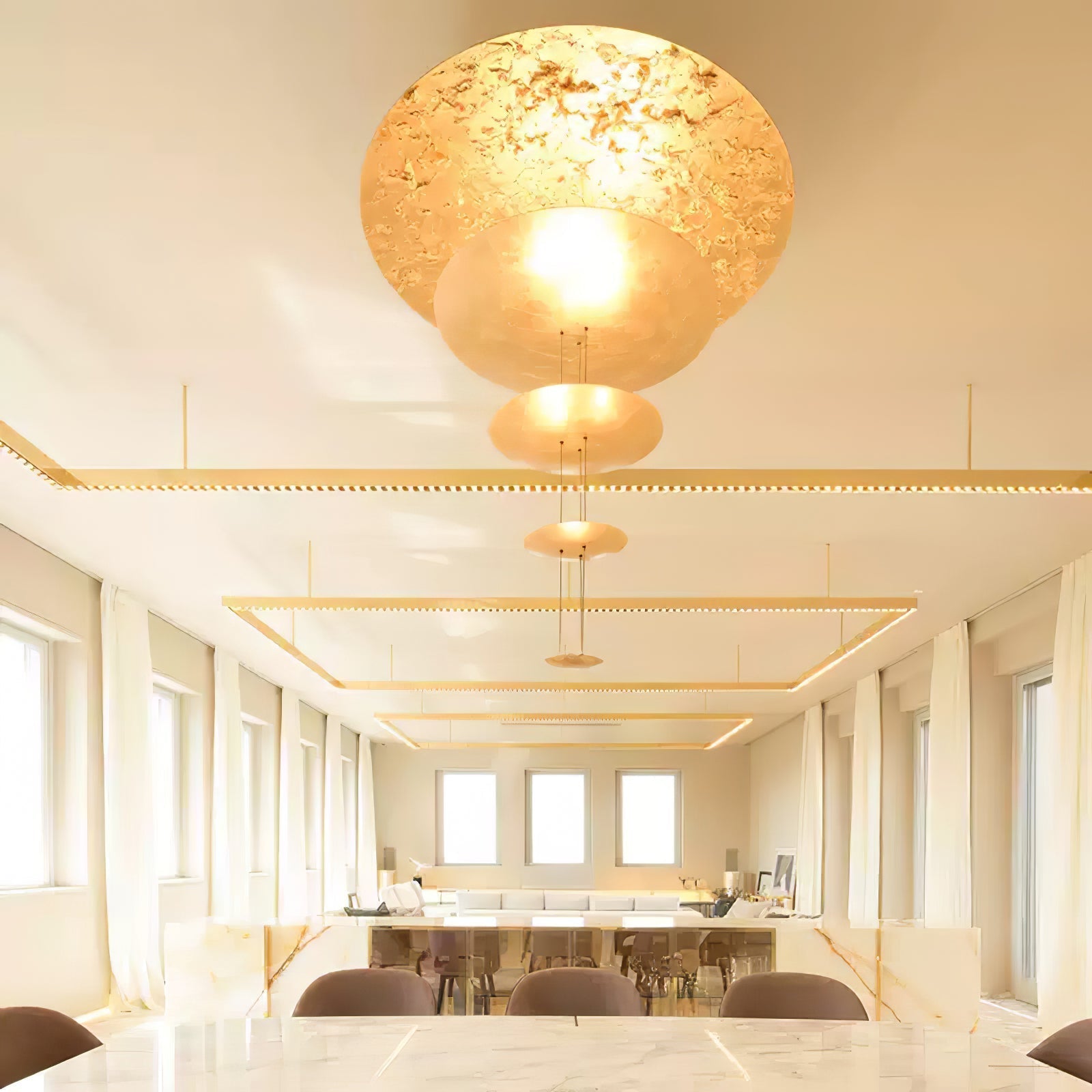 Phelion Layered Gold Foil Pendant Light