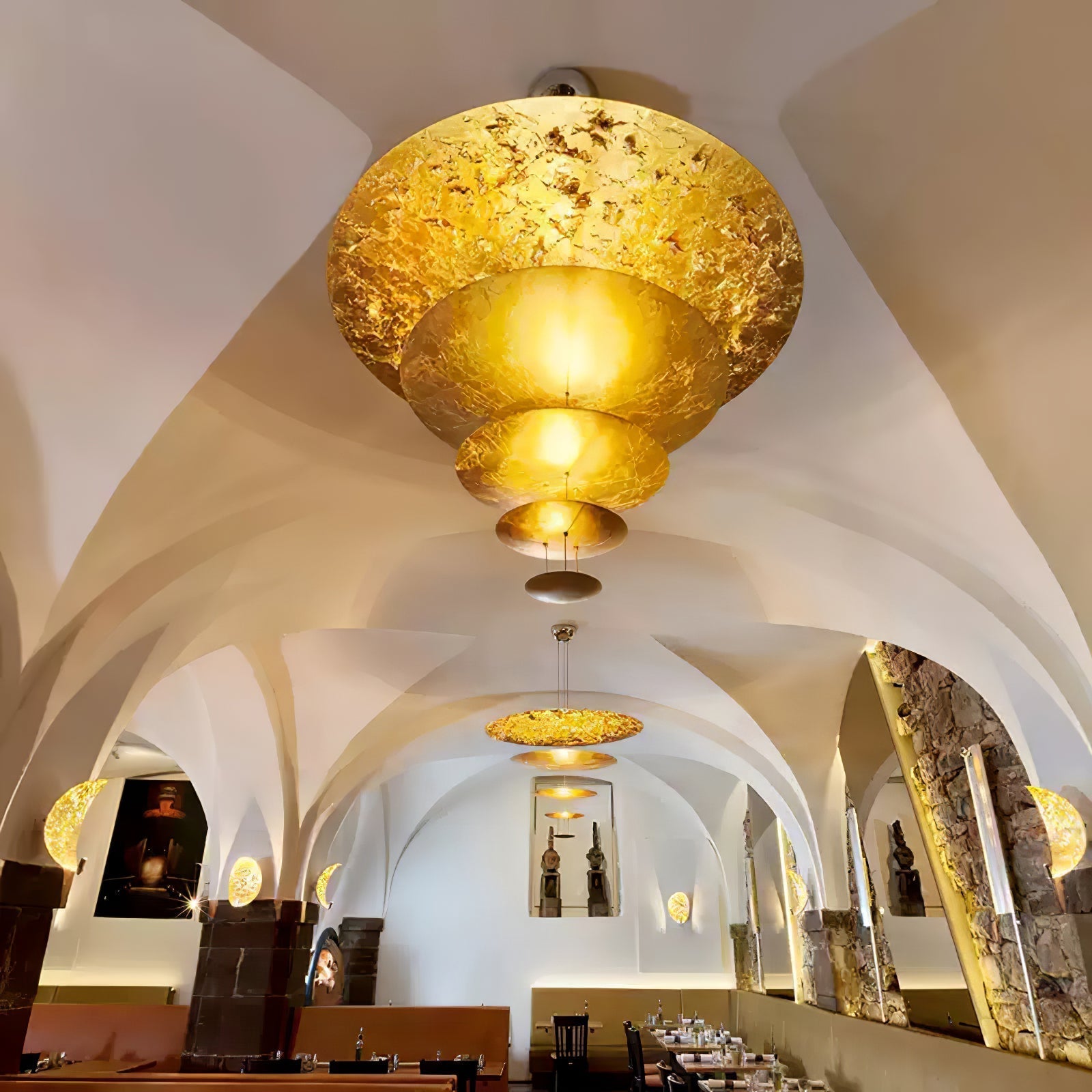 Phelion Layered Gold Foil Pendant Light