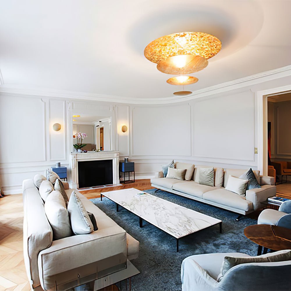 Phelion Layered Gold Foil Pendant Light