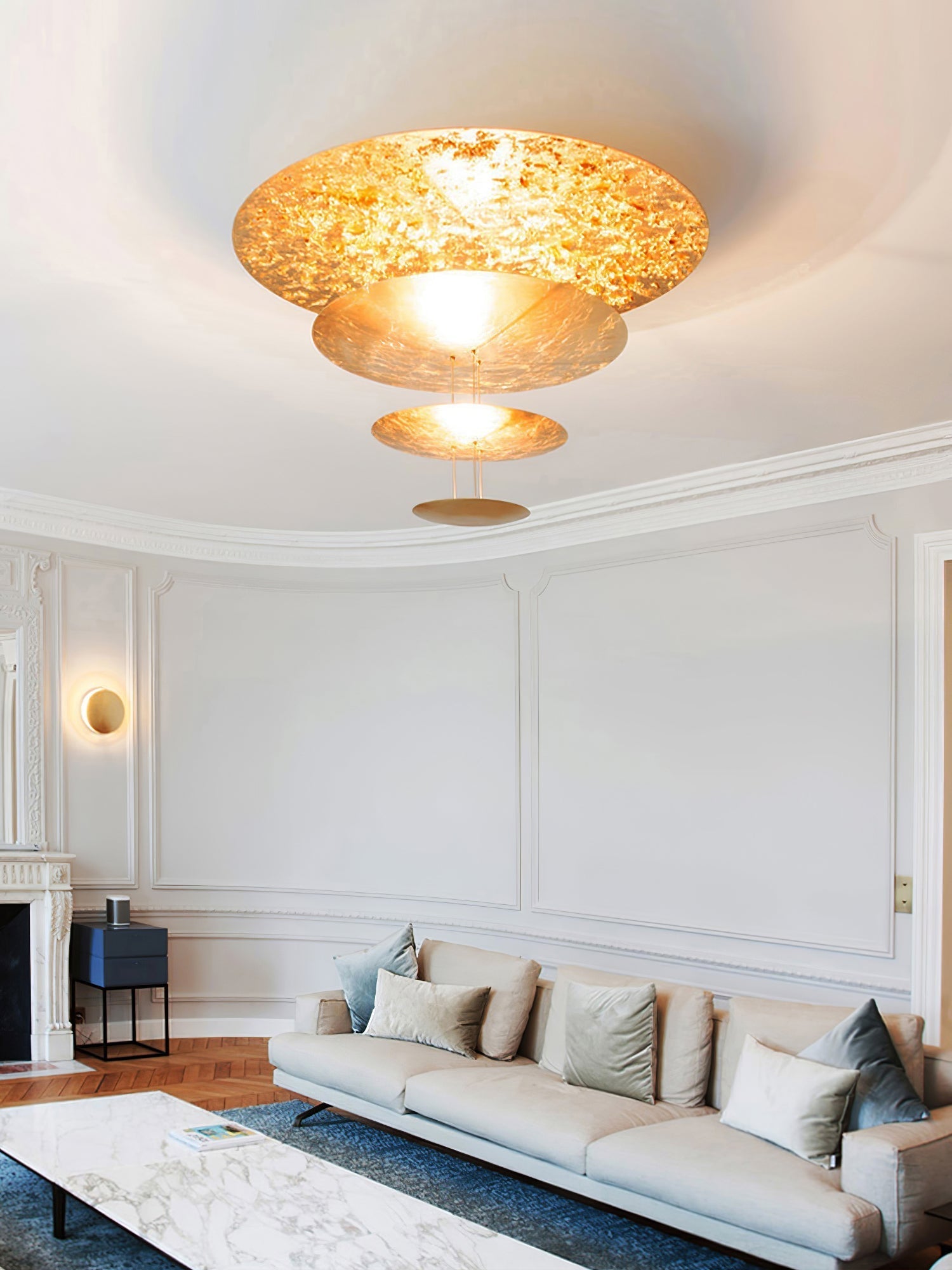 Phelion Layered Gold Foil Pendant Light
