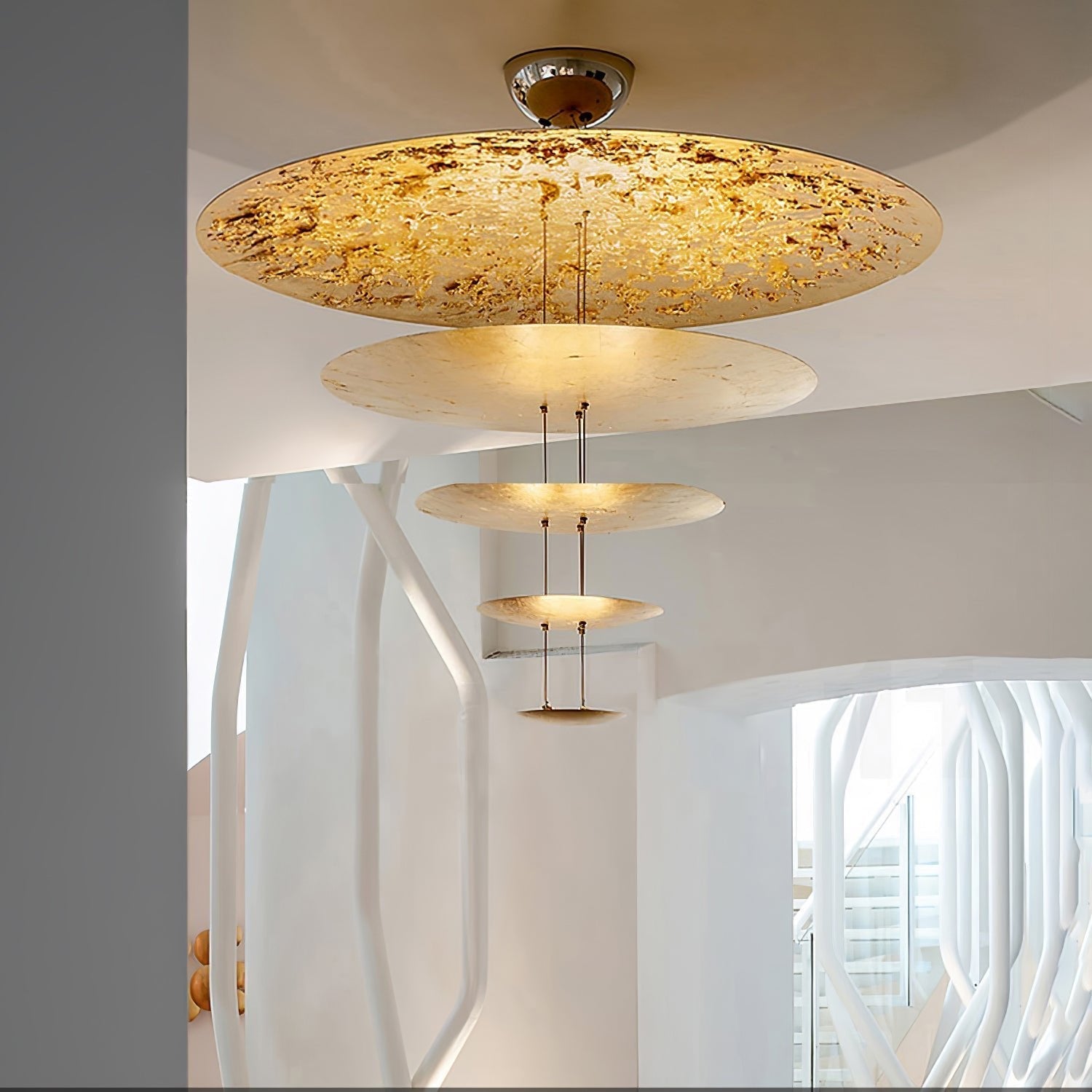 Phelion Layered Gold Foil Pendant Light