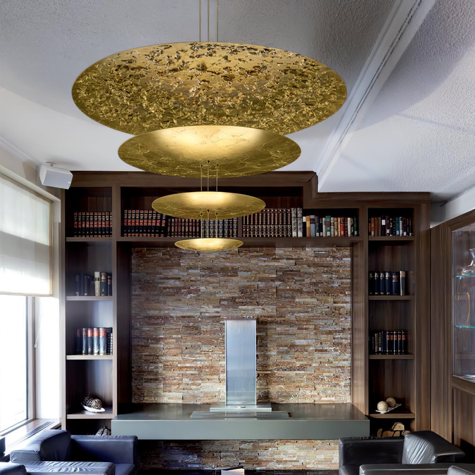 Phelion Layered Gold Foil Pendant Light