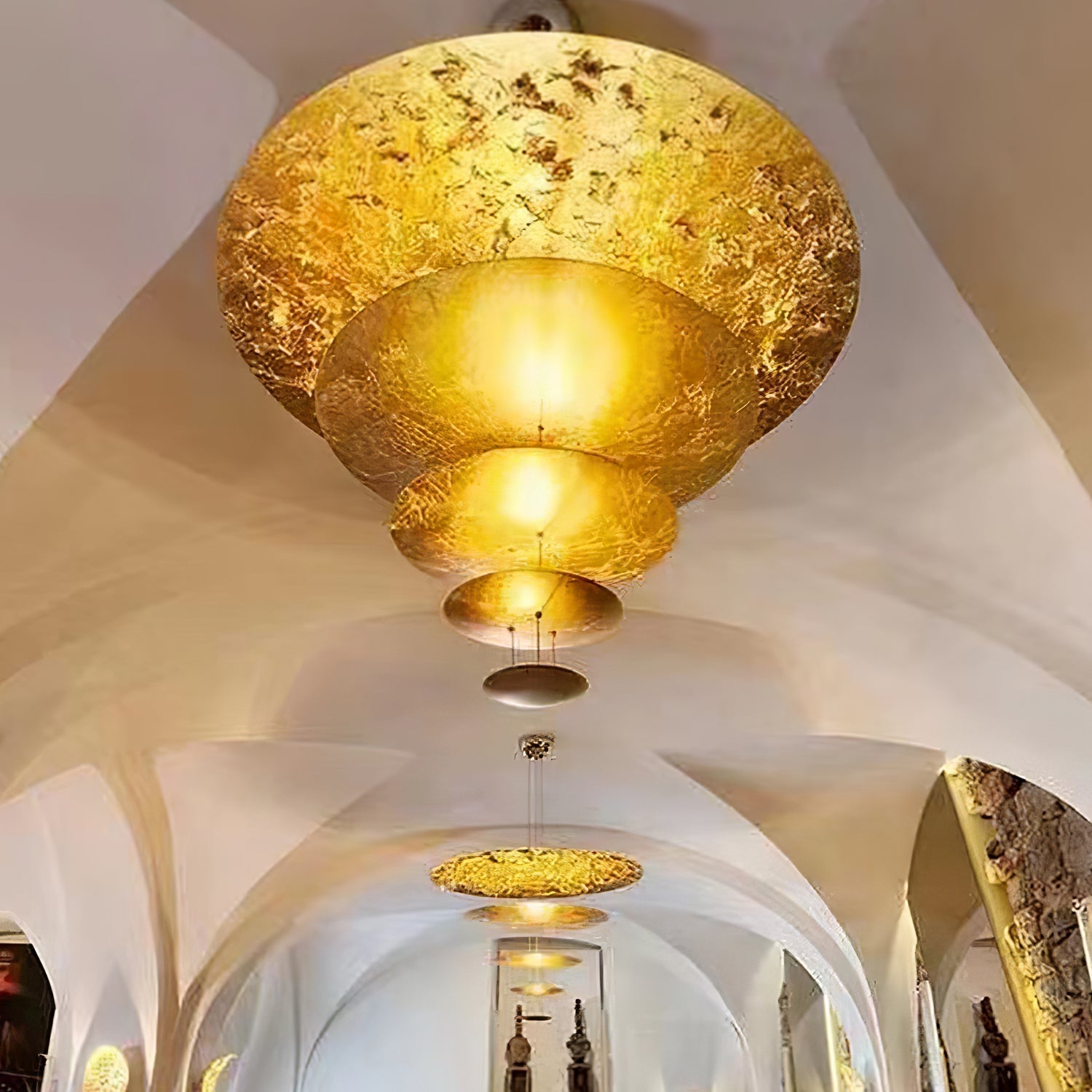 Phelion Layered Gold Foil Pendant Light