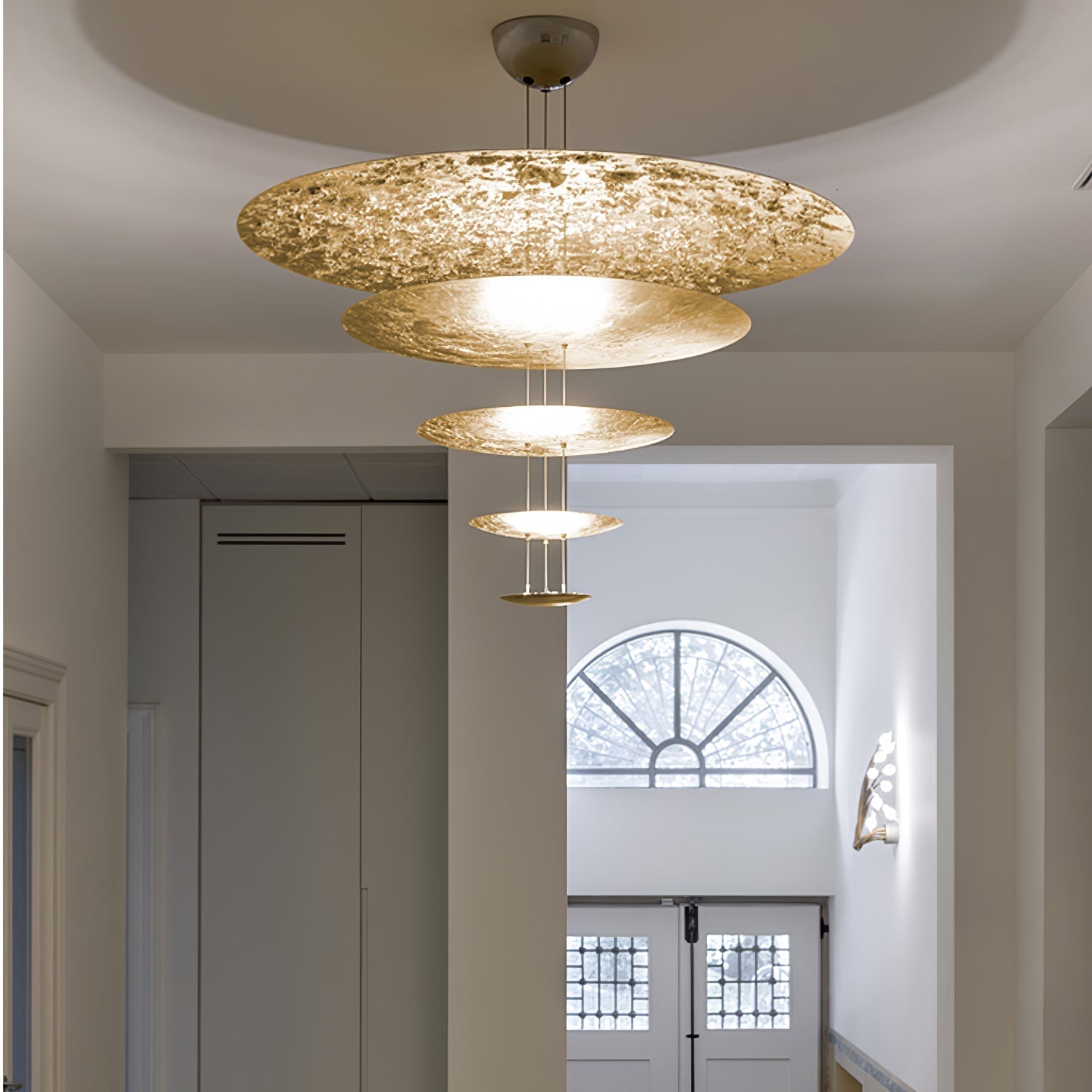 Phelion Layered Gold Foil Pendant Light