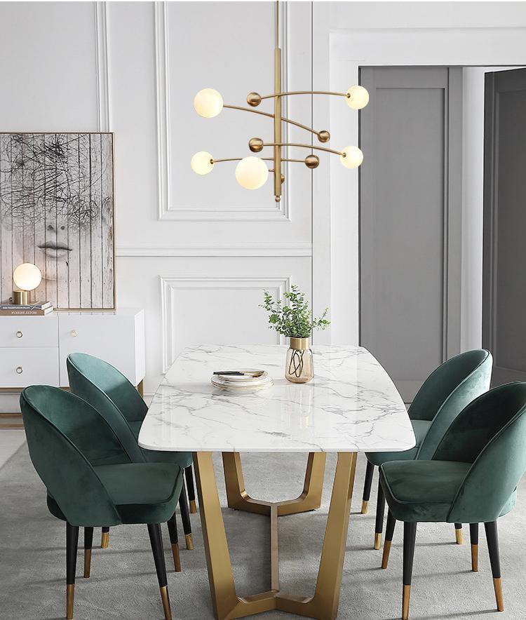 Soliveon Chandelier Brass Vertical Beam Globe
