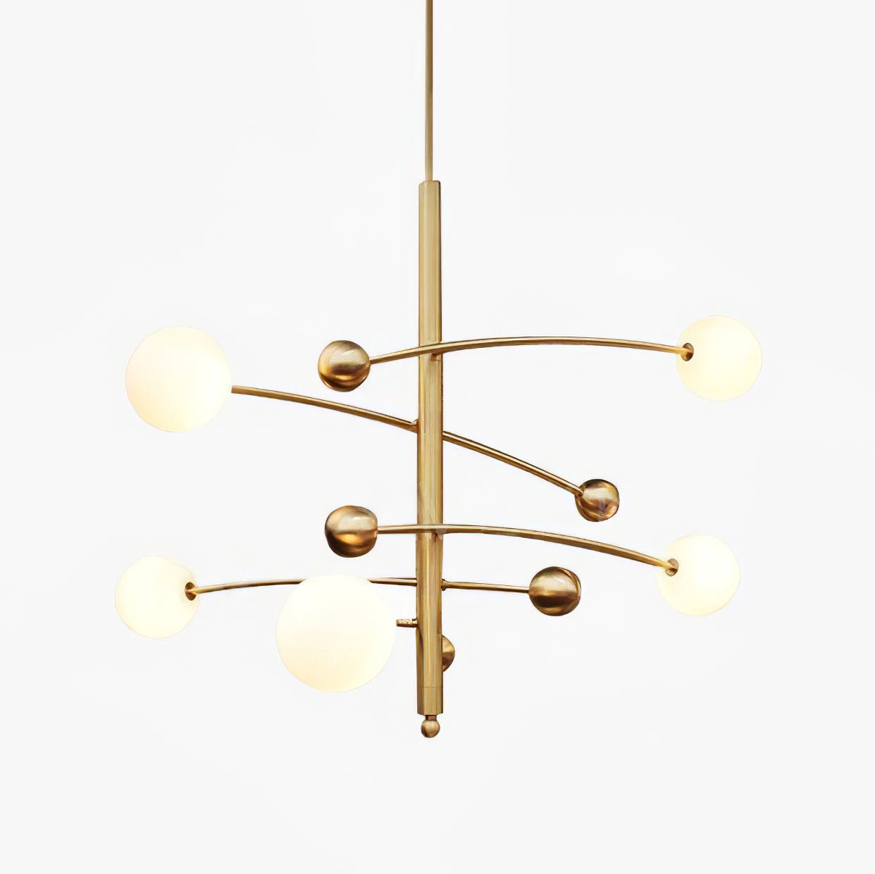Soliveon Chandelier Brass Vertical Beam Globe