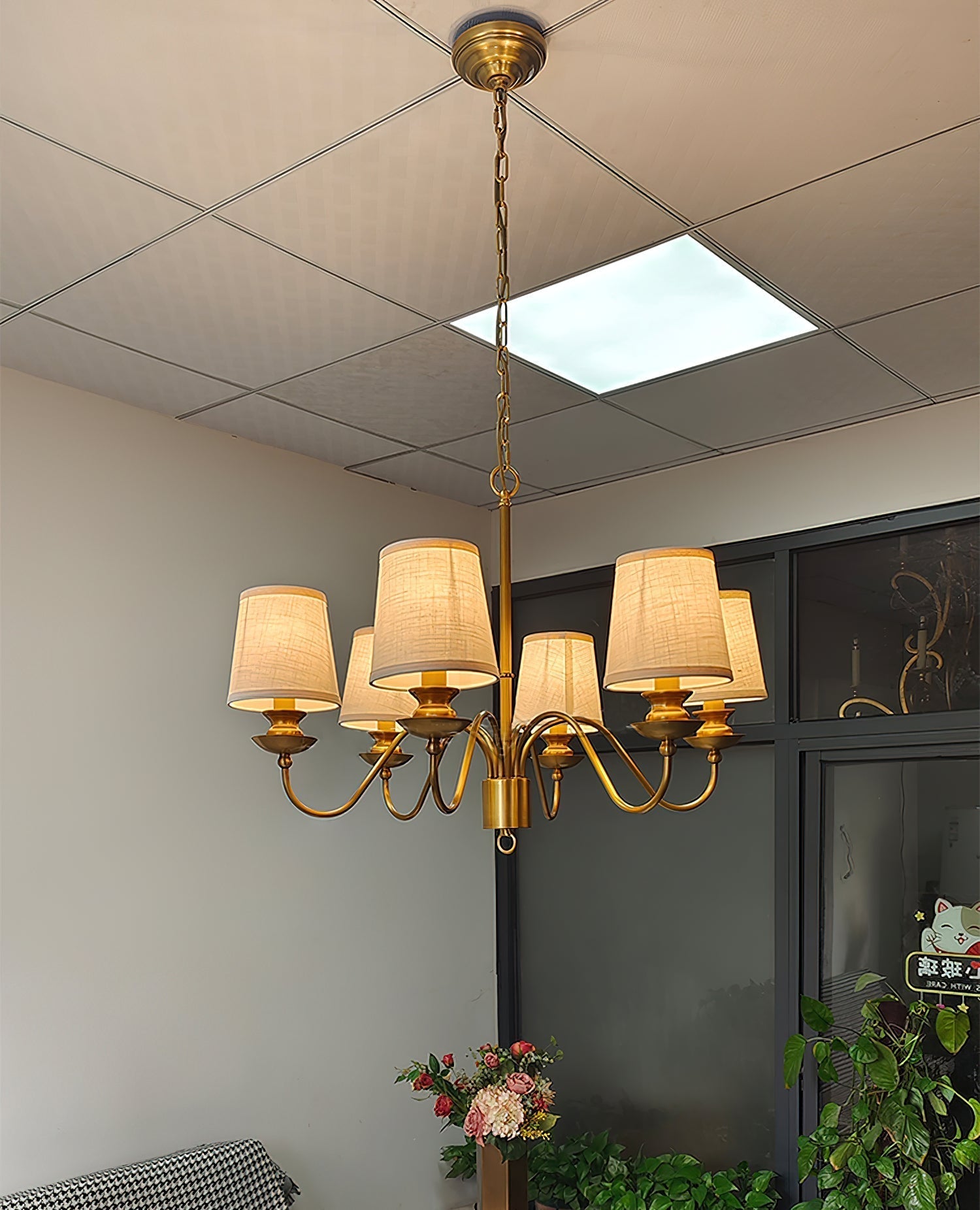Imiryra Postmodern Luxury Brass Fabric Chandelier - Neutral Decor