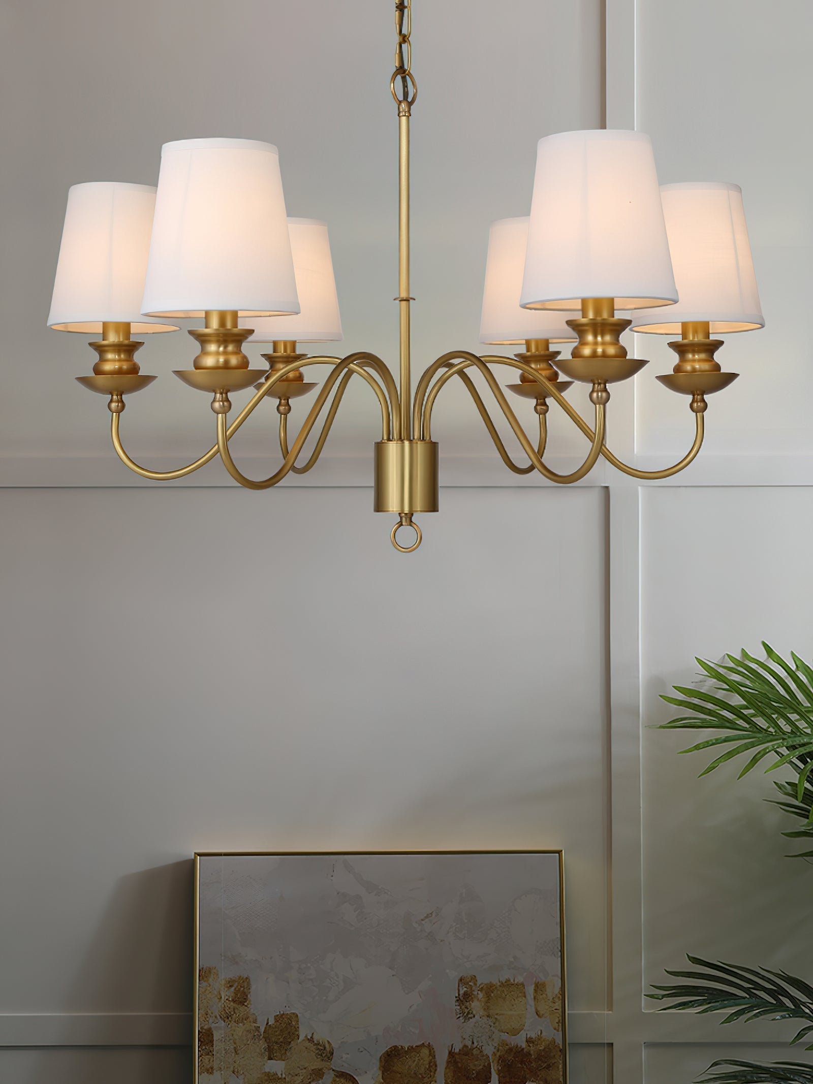 Imiryra Postmodern Luxury Brass Fabric Chandelier - Neutral Decor