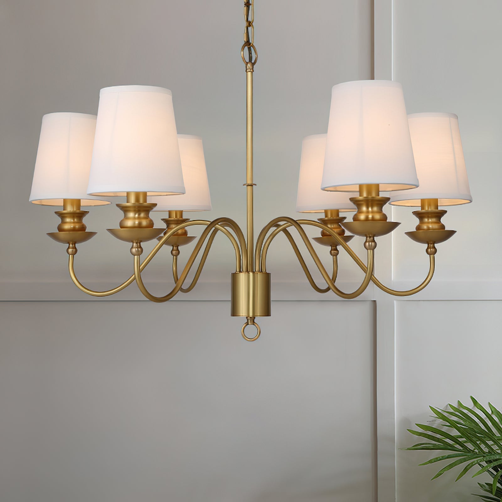 Imiryra Postmodern Luxury Brass Fabric Chandelier - Neutral Decor