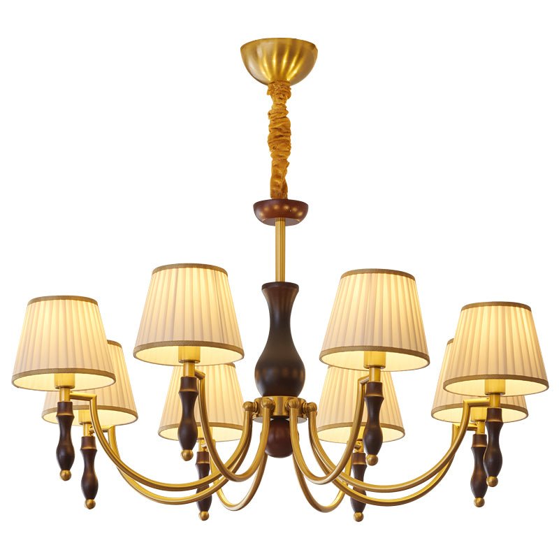 Goro Chandelier Floral Shades and Walnut