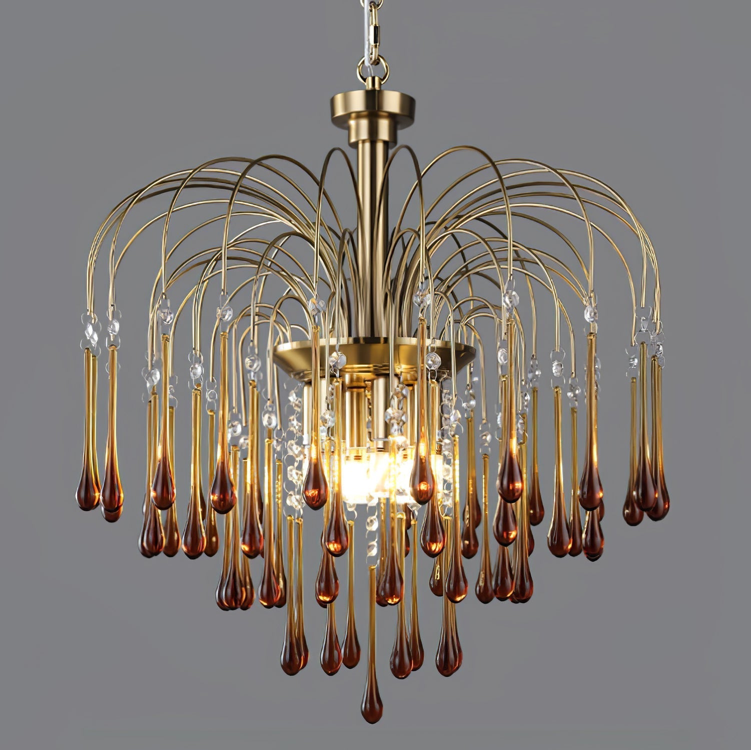 Ciel Chandelier Golden Arms and Crystal