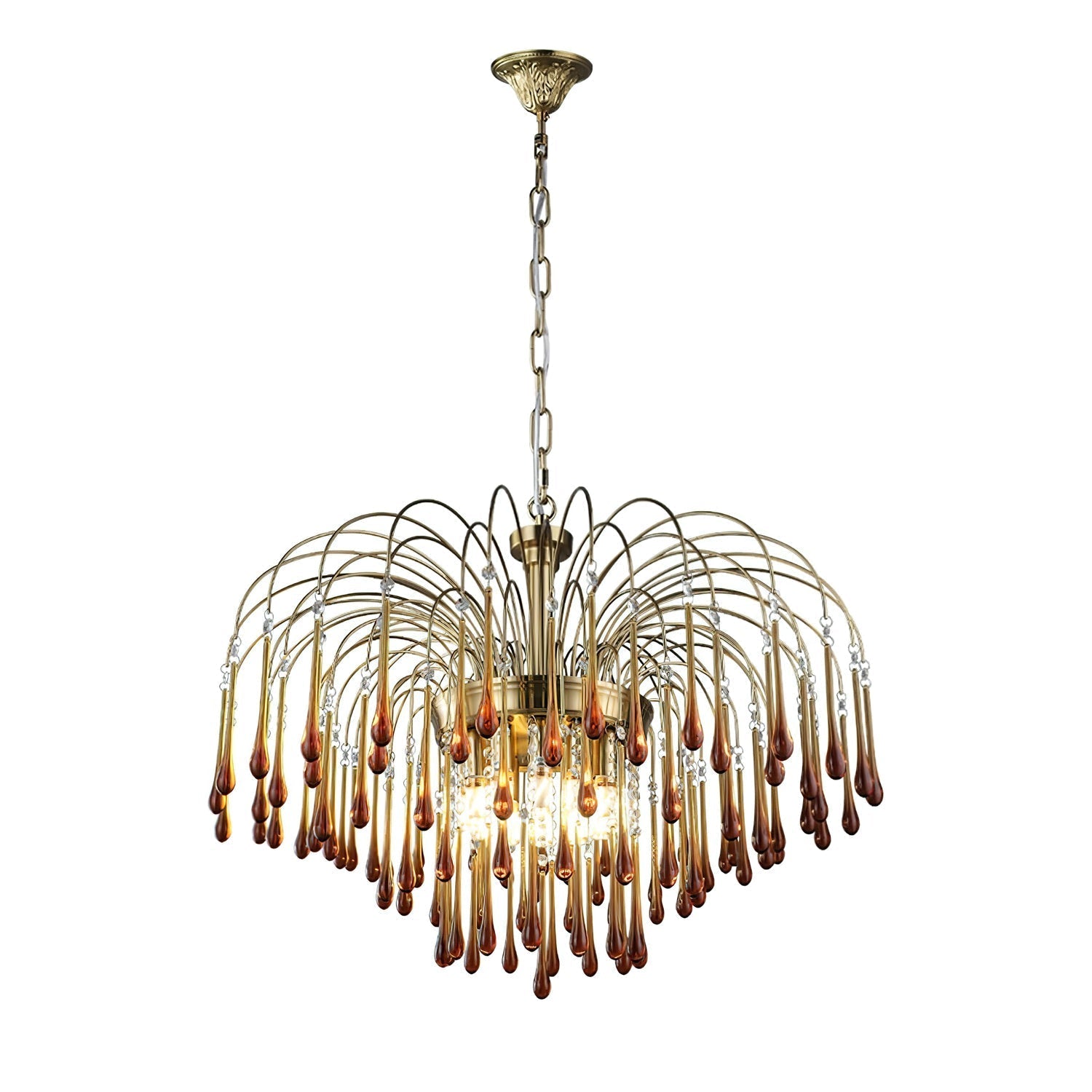 Ciel Chandelier Golden Arms and Crystal