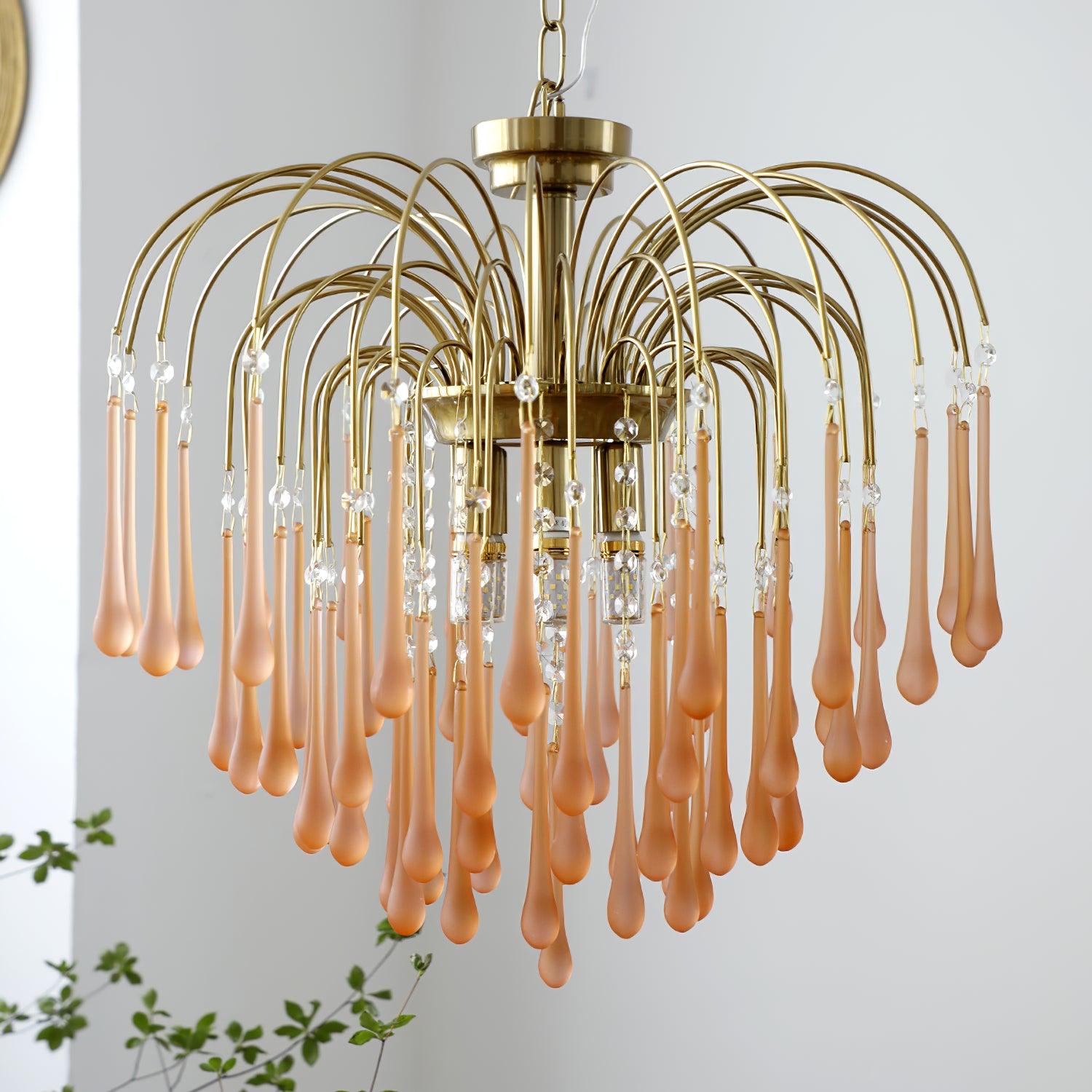 Ciel Chandelier Golden Arms and Crystal