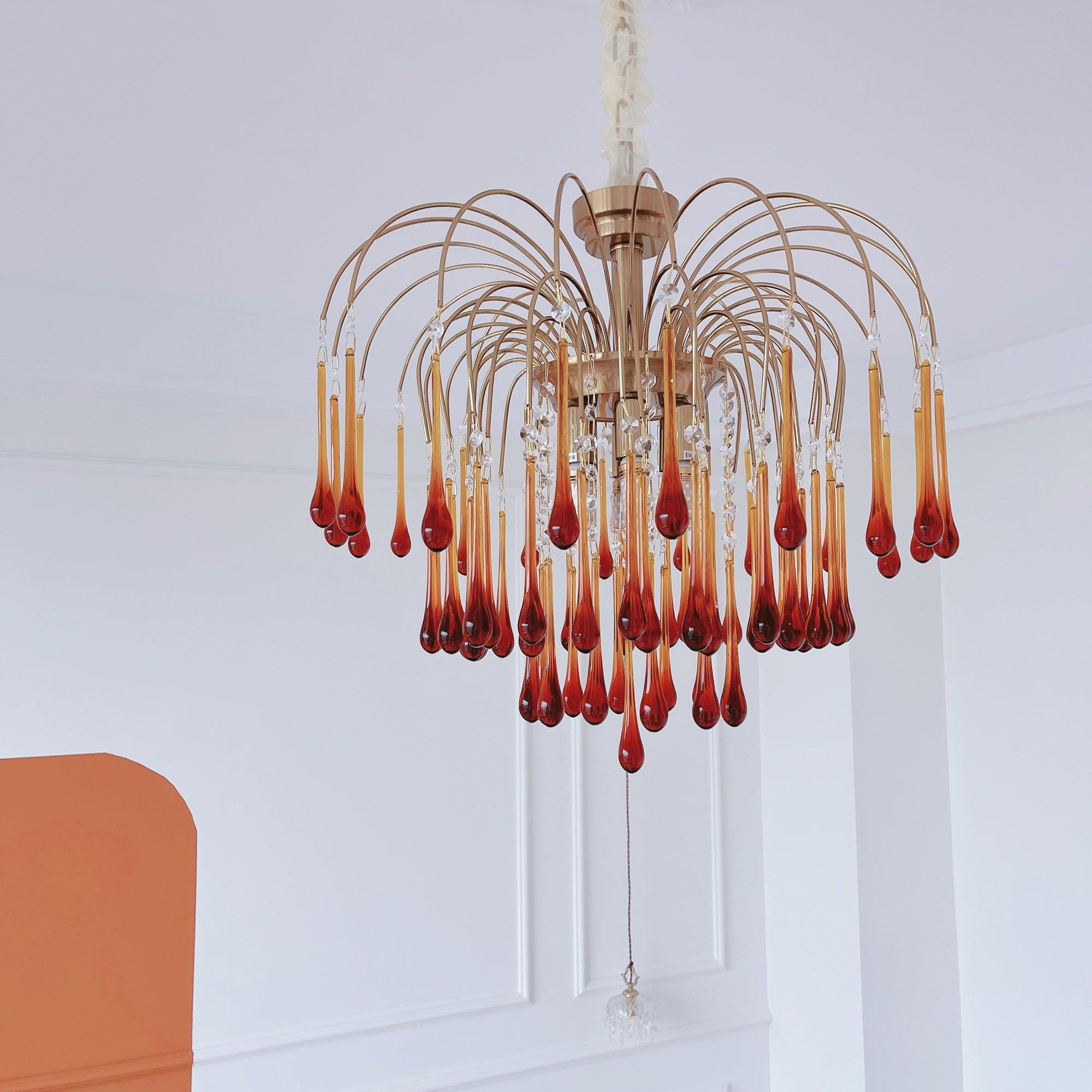 Ciel Chandelier Golden Arms and Crystal