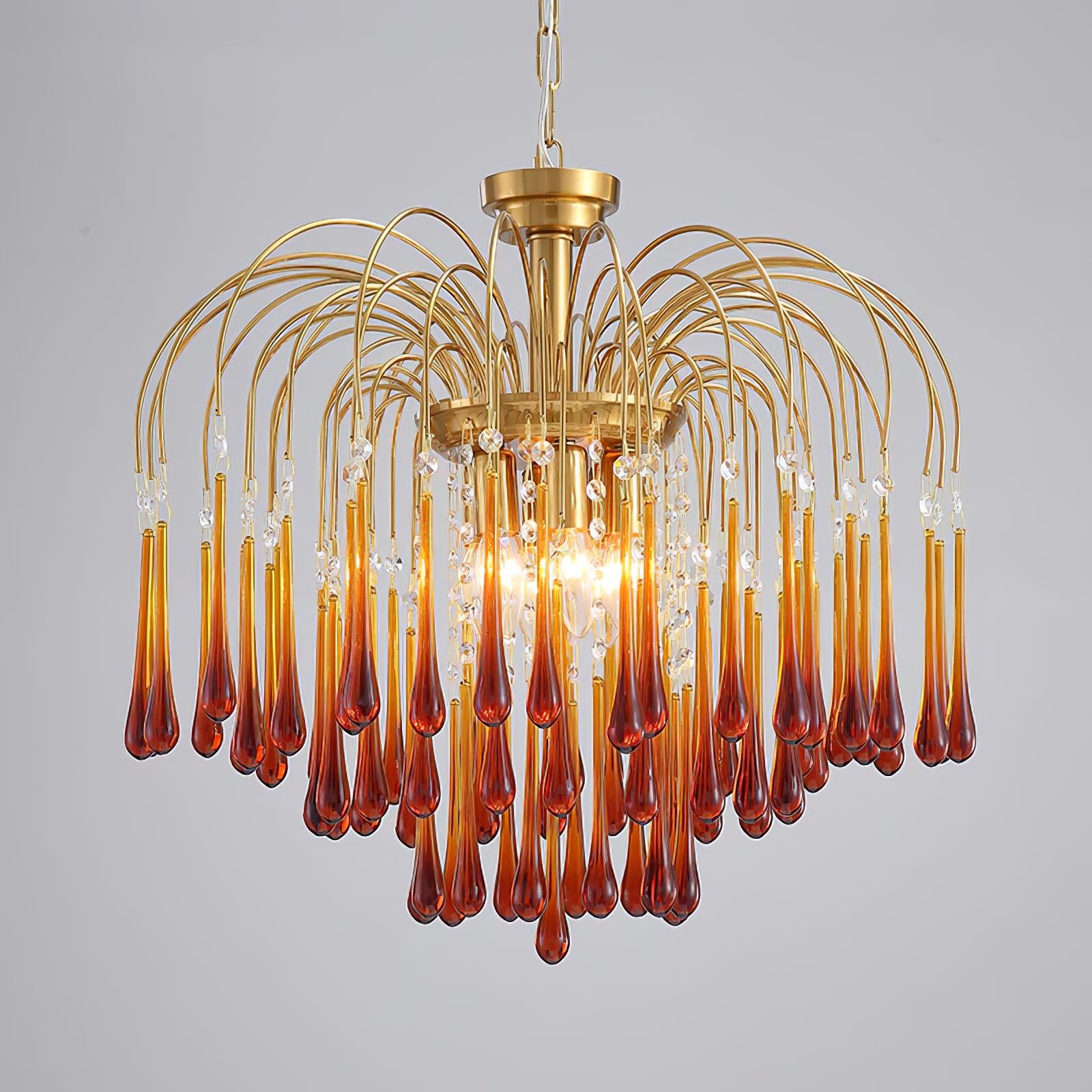 Ciel Chandelier Golden Arms and Crystal