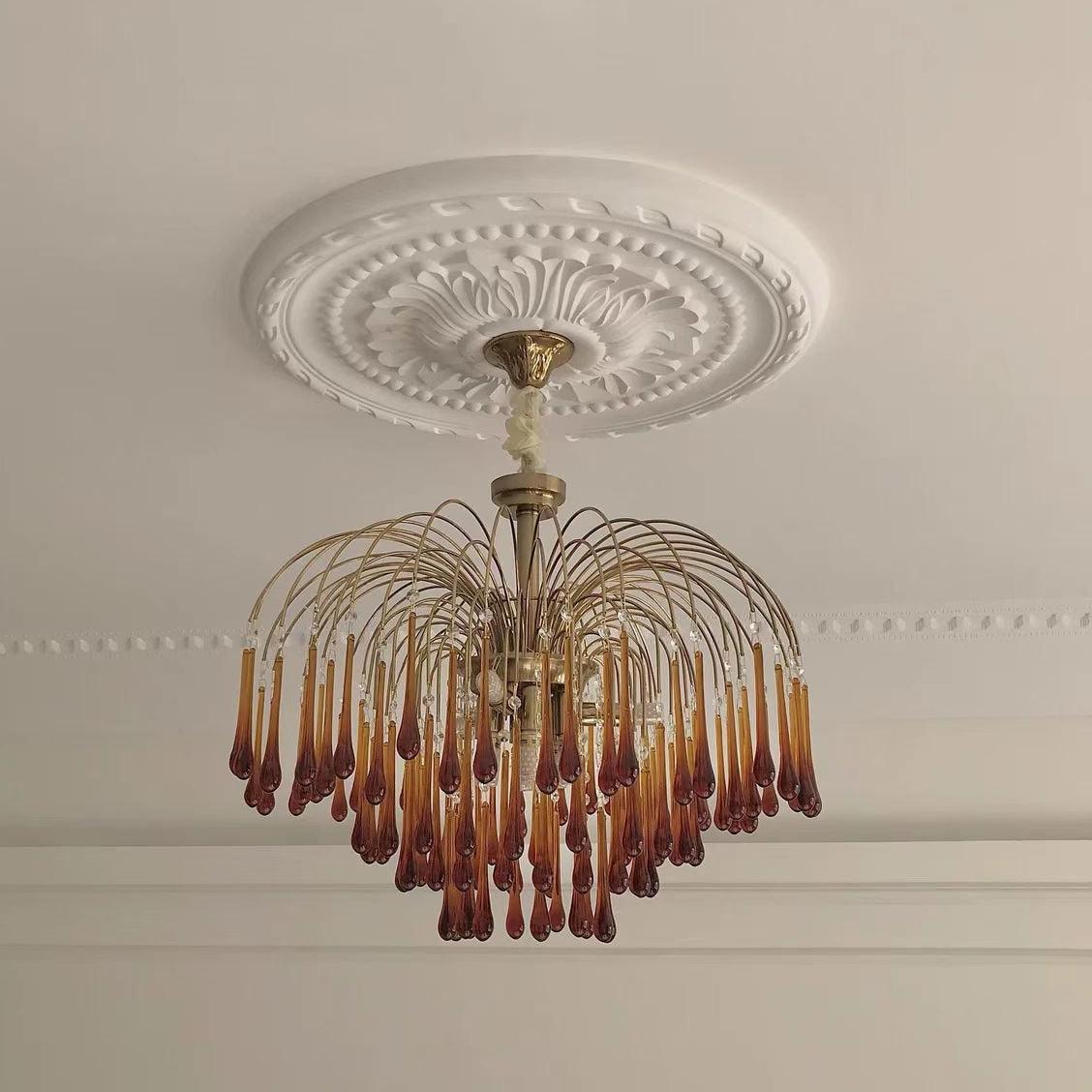 Ciel Chandelier Golden Arms and Crystal