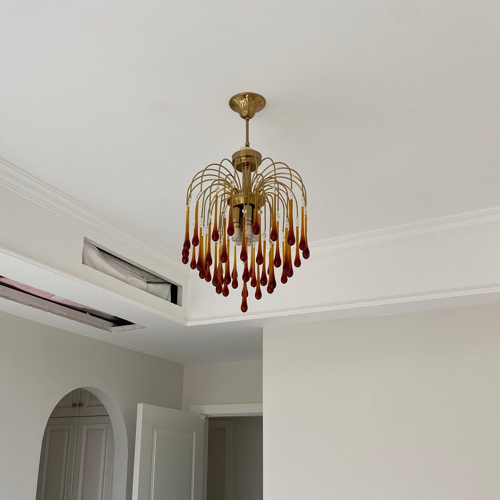 Ciel Chandelier Golden Arms and Crystal