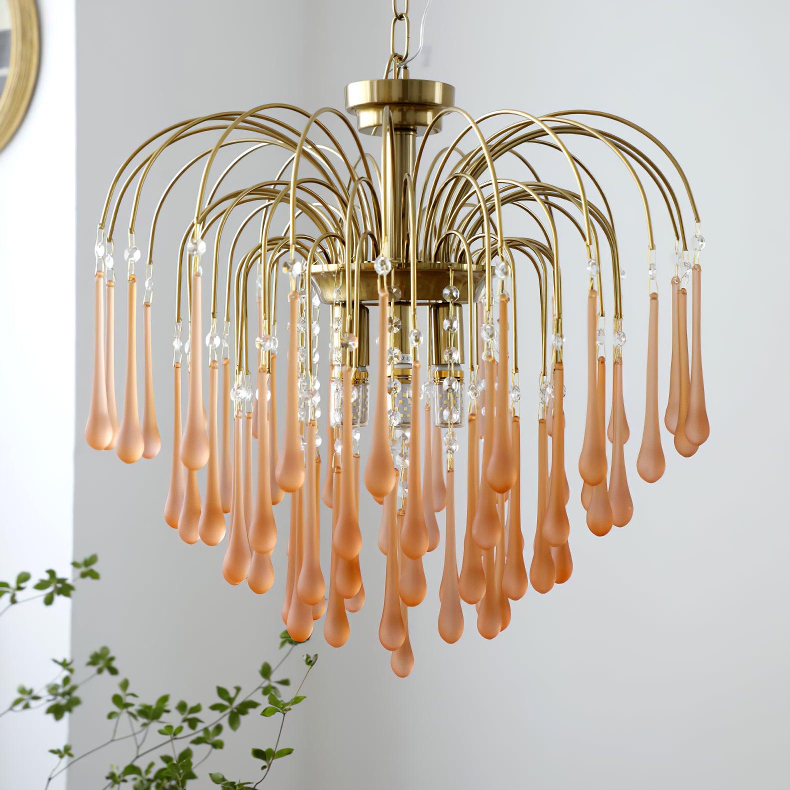 Ciel Chandelier Golden Arms and Crystal