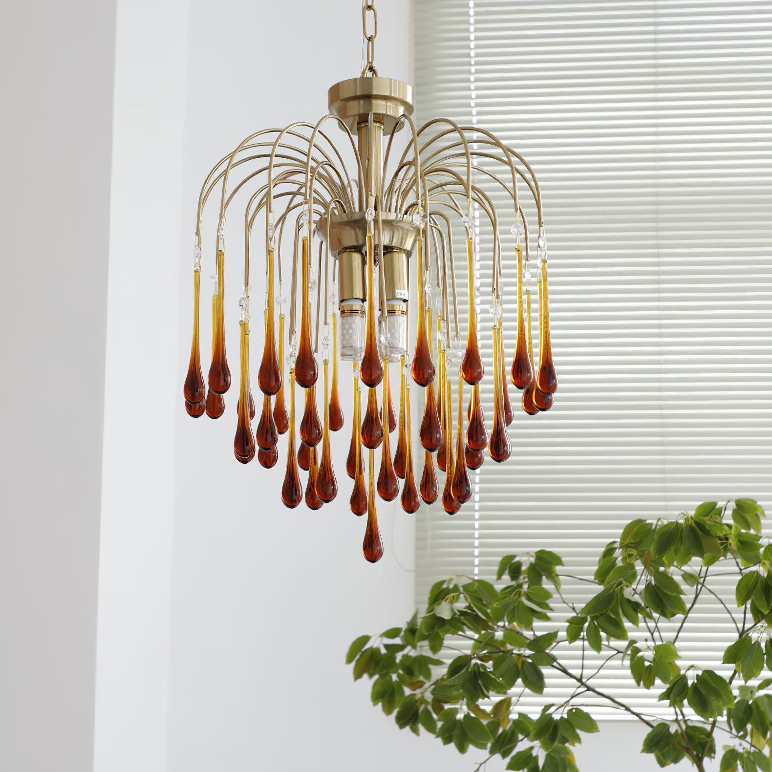 Ciel Chandelier Golden Arms and Crystal