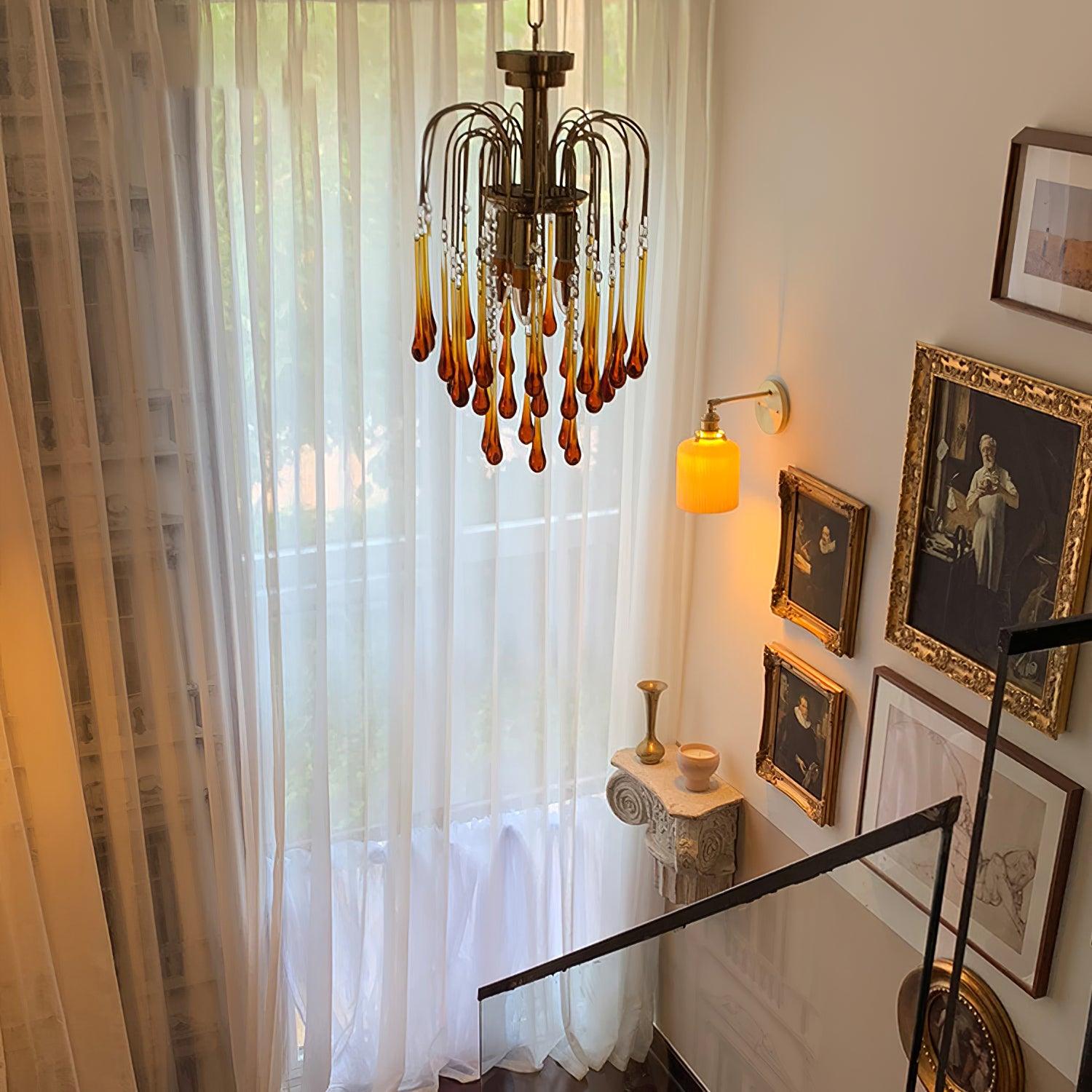Ciel Chandelier Golden Arms and Crystal