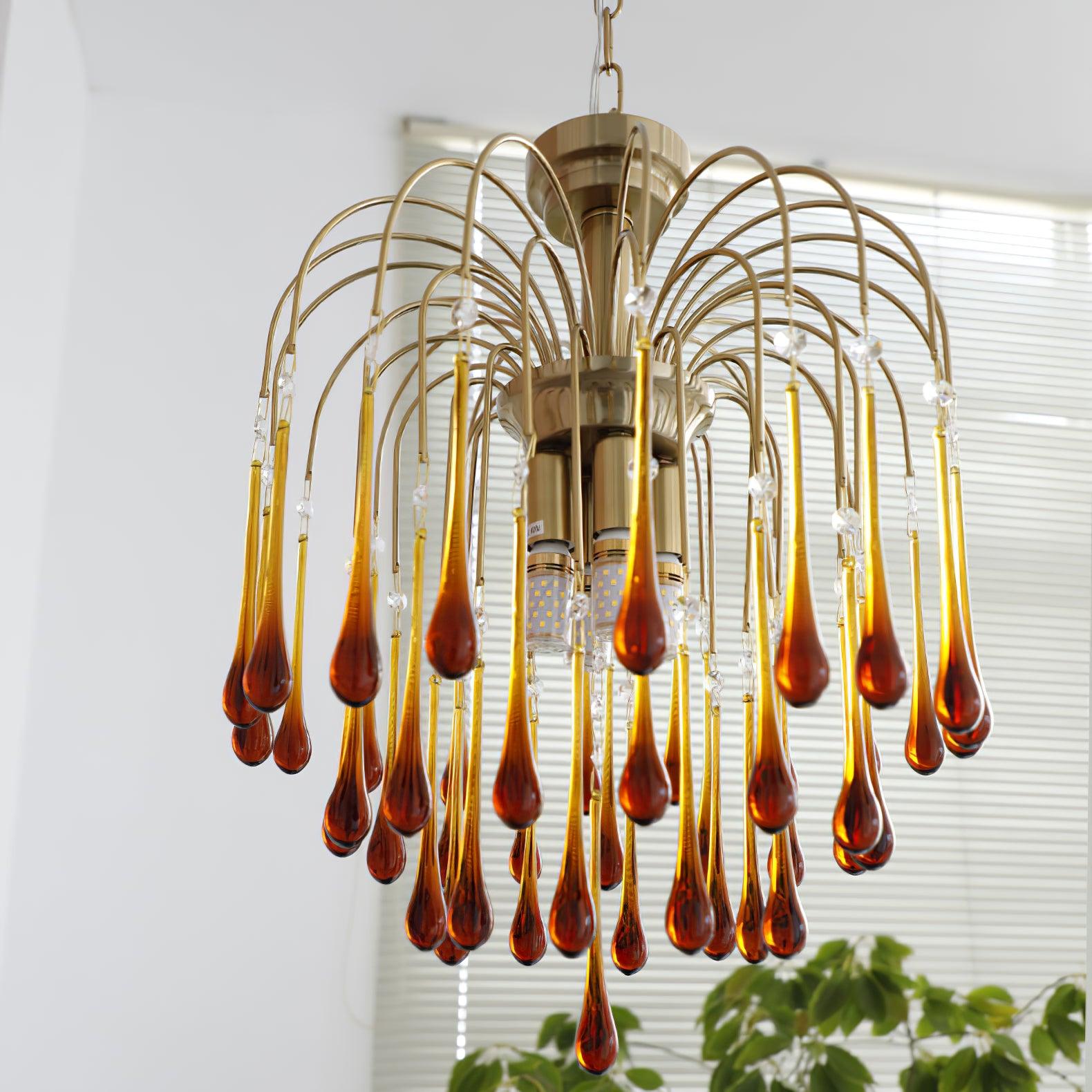 Ciel Chandelier Golden Arms and Crystal