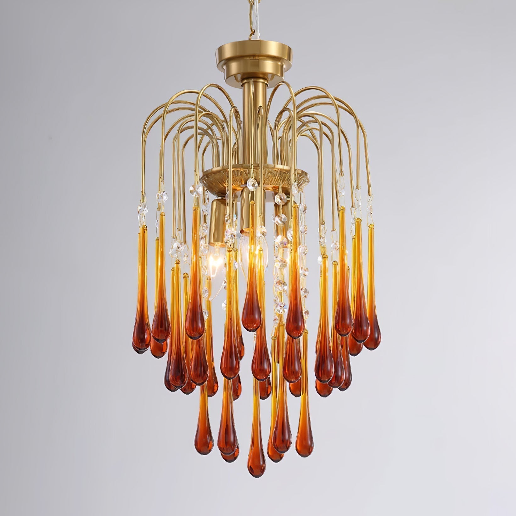 Ciel Chandelier Golden Arms and Crystal