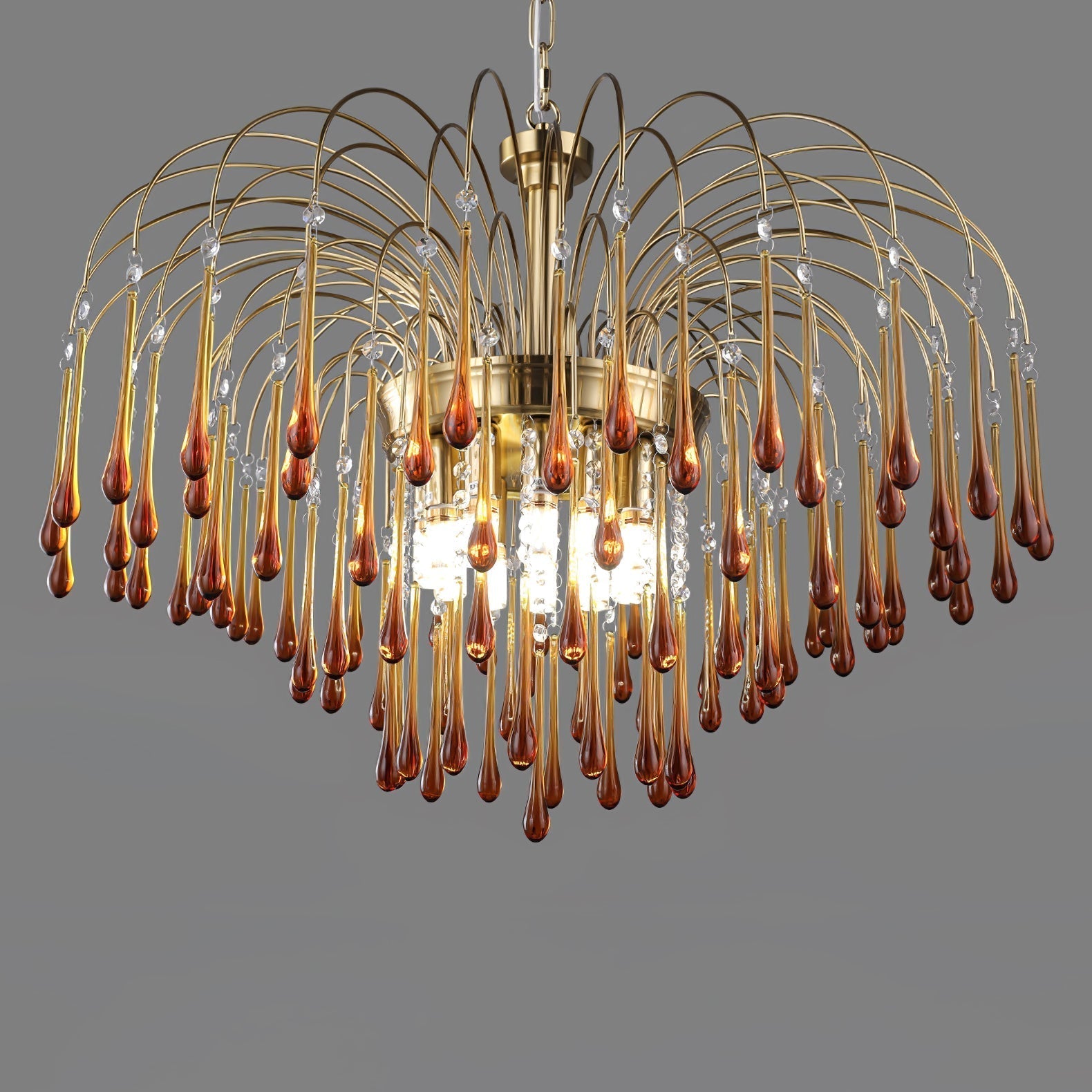 Ciel Chandelier Golden Arms and Crystal