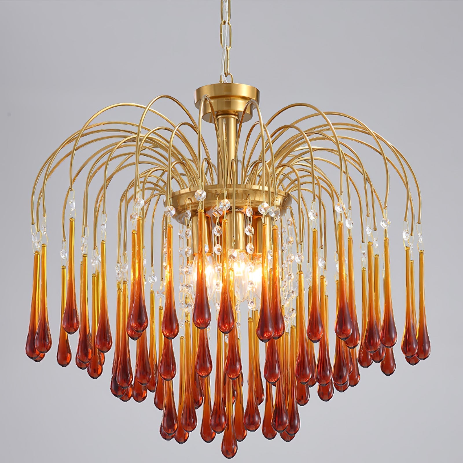 Ciel Chandelier Golden Arms and Crystal