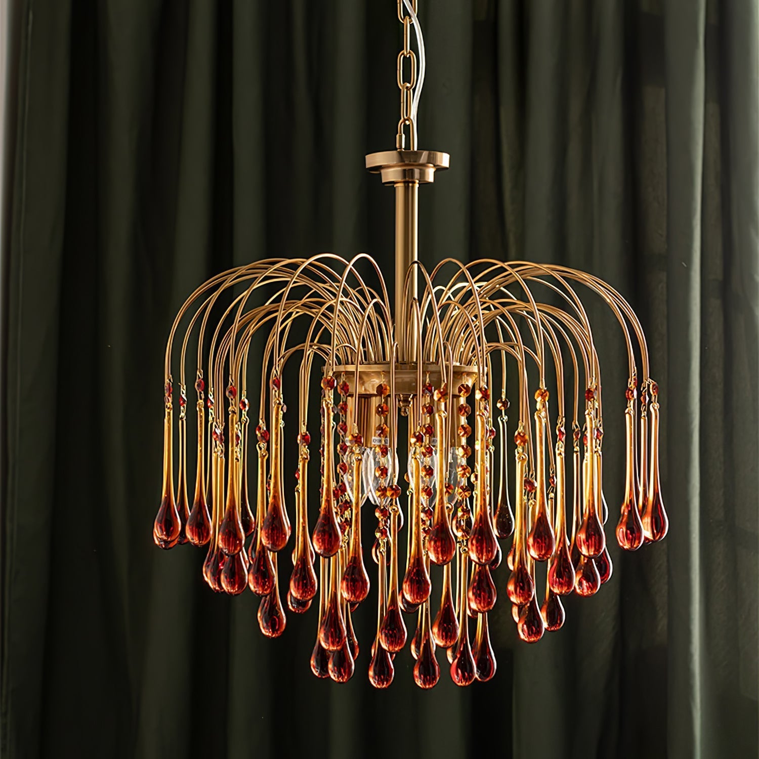 Ciel Chandelier Golden Arms and Crystal